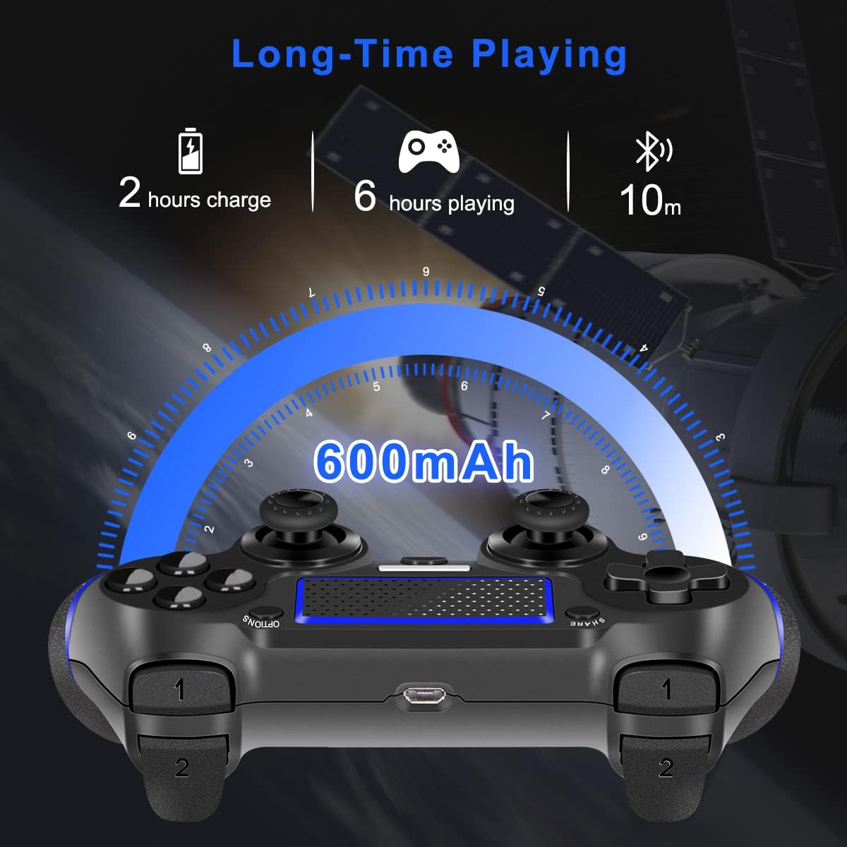 Detalle 2 de LATEC PS4 Controller Wireless mit Gyro, 600 mAh