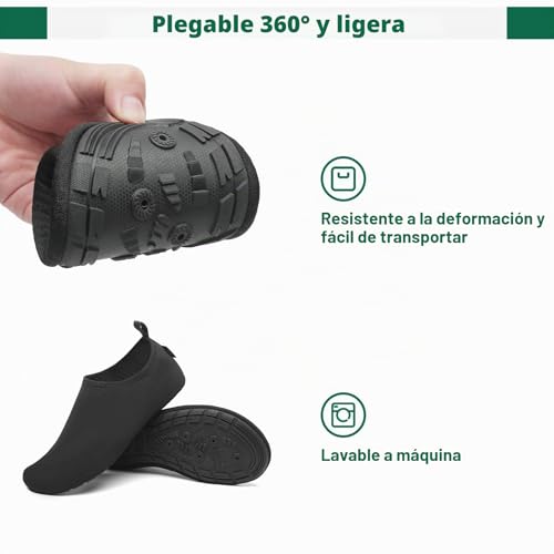 Detalle 2 de SAGUARO Escarpines Hombre Mujer Agua – Zapatillas de Playa con Secado Rápido y Suela Antideslizante (Gr.44/45)