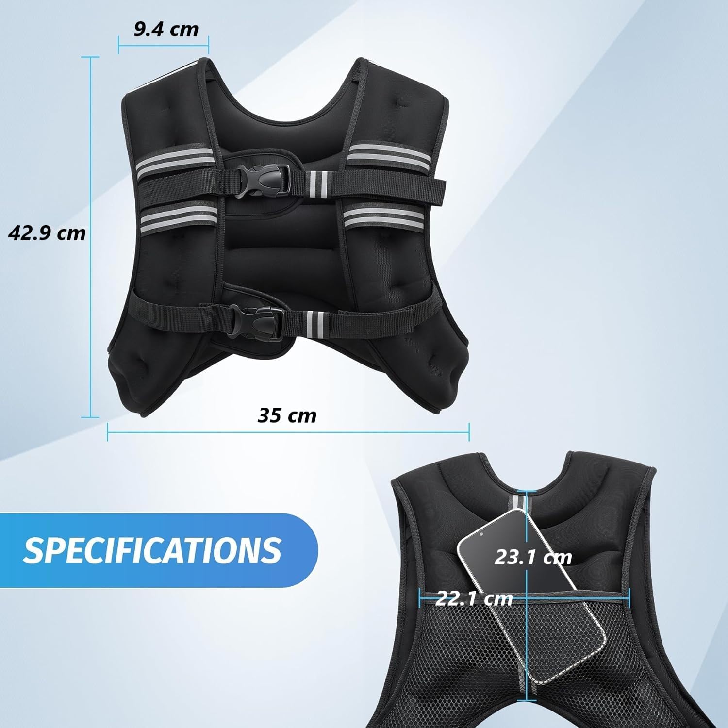 Detalle 2 de ZELUS Weighted Vest 13.6 kg training vest 🏋