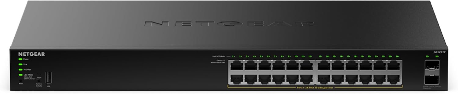 Thumbnail 6 de NETGEAR GS324P 24-Port PoE Switch (10/100/1000) with Plug-and-Play Mounting Options