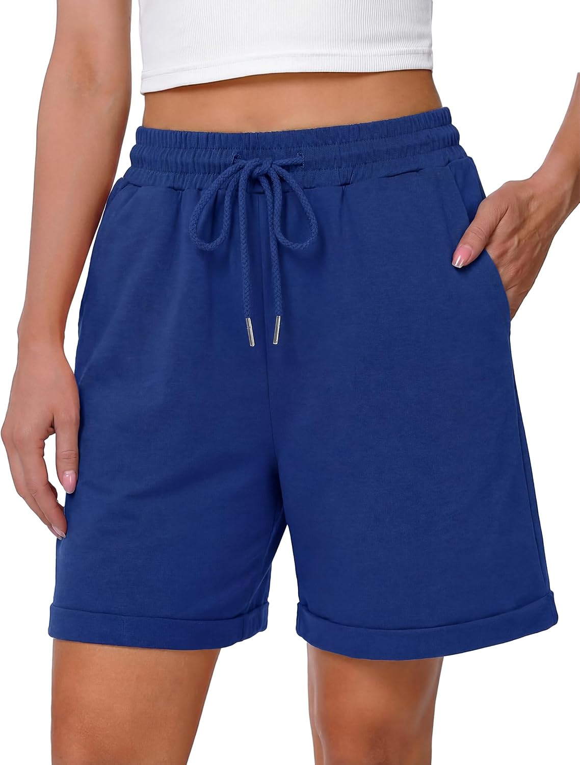 Thumbnail 6 de Litherday Short Sport Femme — Pantalon de Jogging Court avec Poches, Tissu Confort 95% Coton