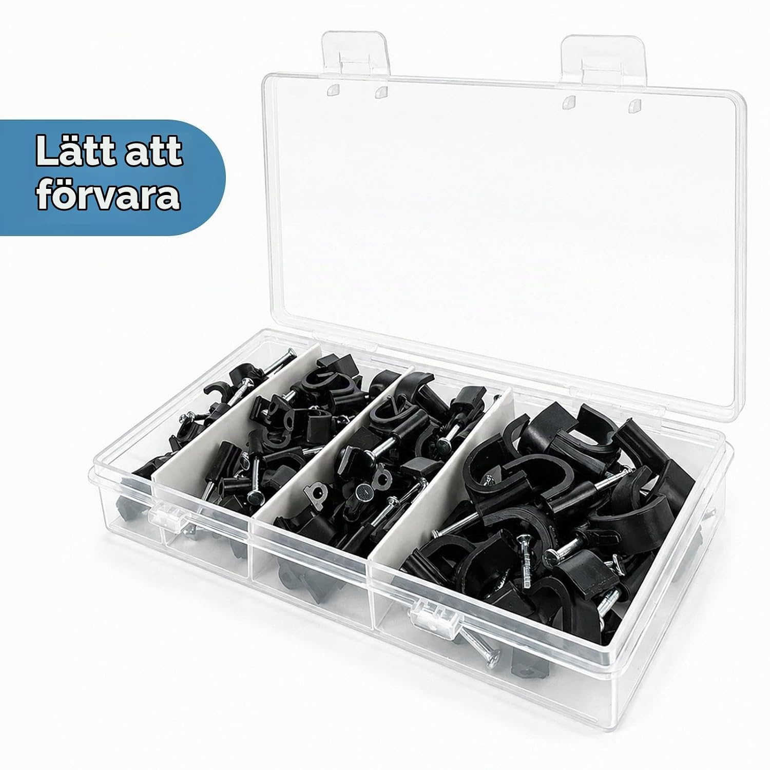 Thumbnail 6 de Aujzoo kabelklämmor, 80-pack i fyra storlekar för runda kablar