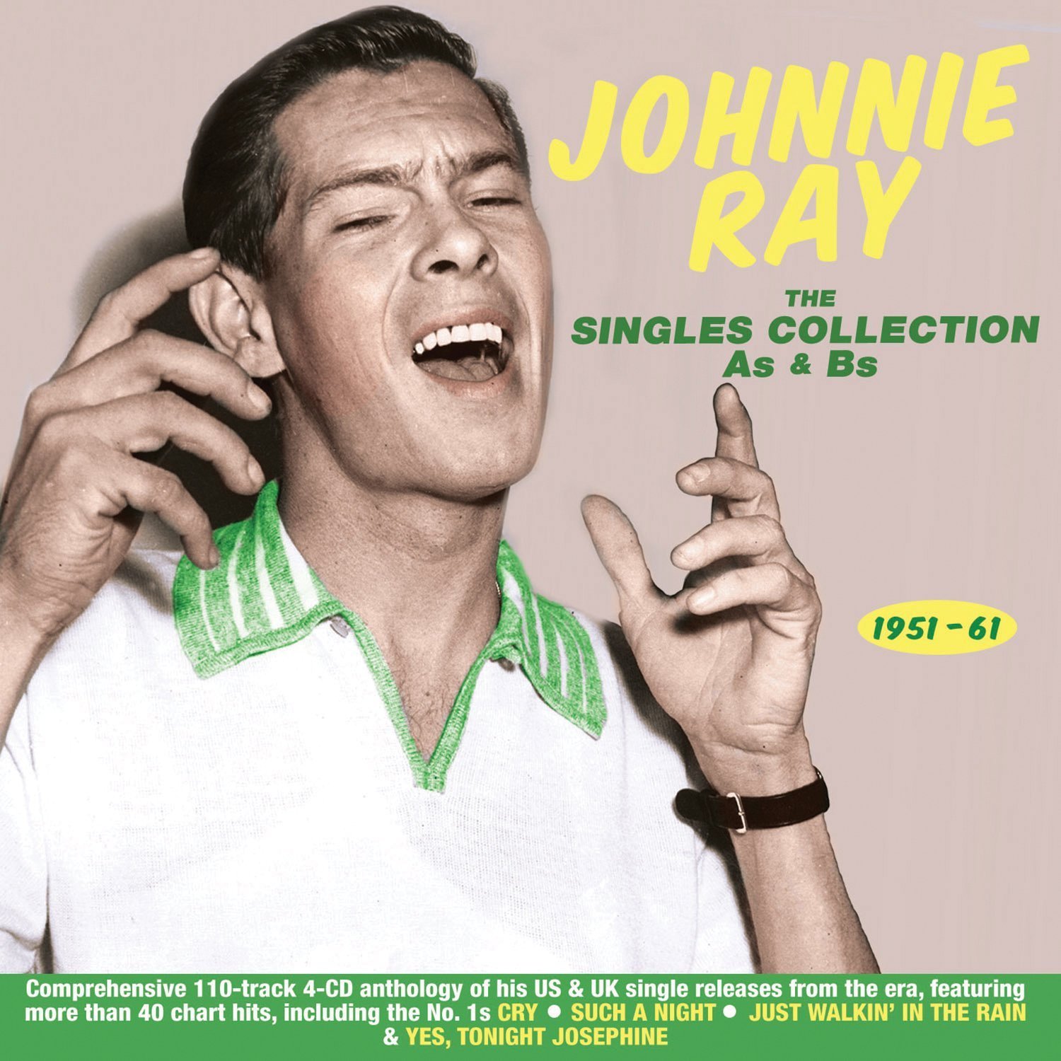 Detalle de Johnny Ray Singles Collection As & Bs 1951-61 4-CD Set, 109 Tracks