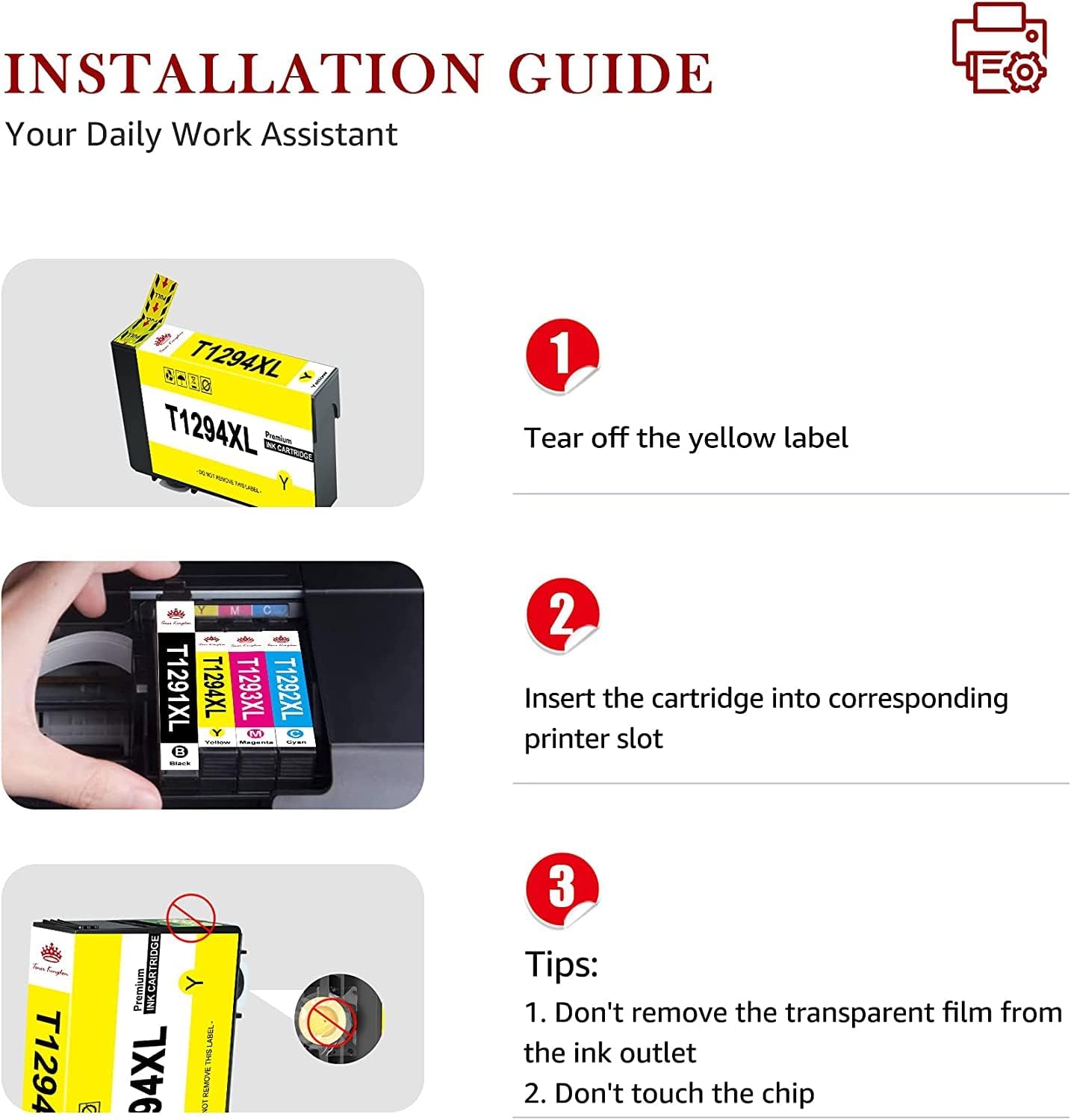 Detalle 2 de Toner Kingdom Compatibile per T1295 Multipack Cartucce (15 pezzi) per Epson: Nero, Ciano, Magenta, Giallo