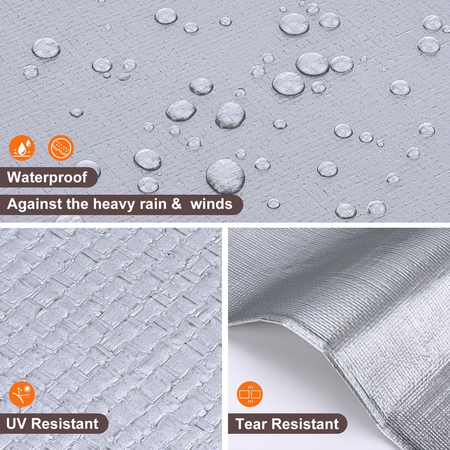 Thumbnail 5 de Patiobay 10x12 ft Waterproof Tarp (10 Mil) with Grommets, UV-Resistant Heavy-Duty Poly Tarp