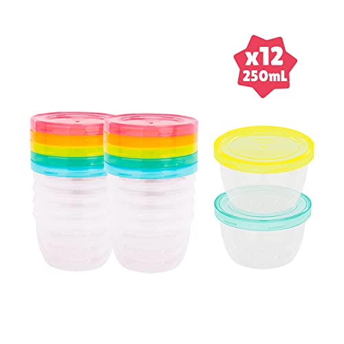 Detalle de Badabulle Pots de Conservation Badabowls – Lot de 12 boîtes de 250 ml, 100% hermétiques, fabriquées en France