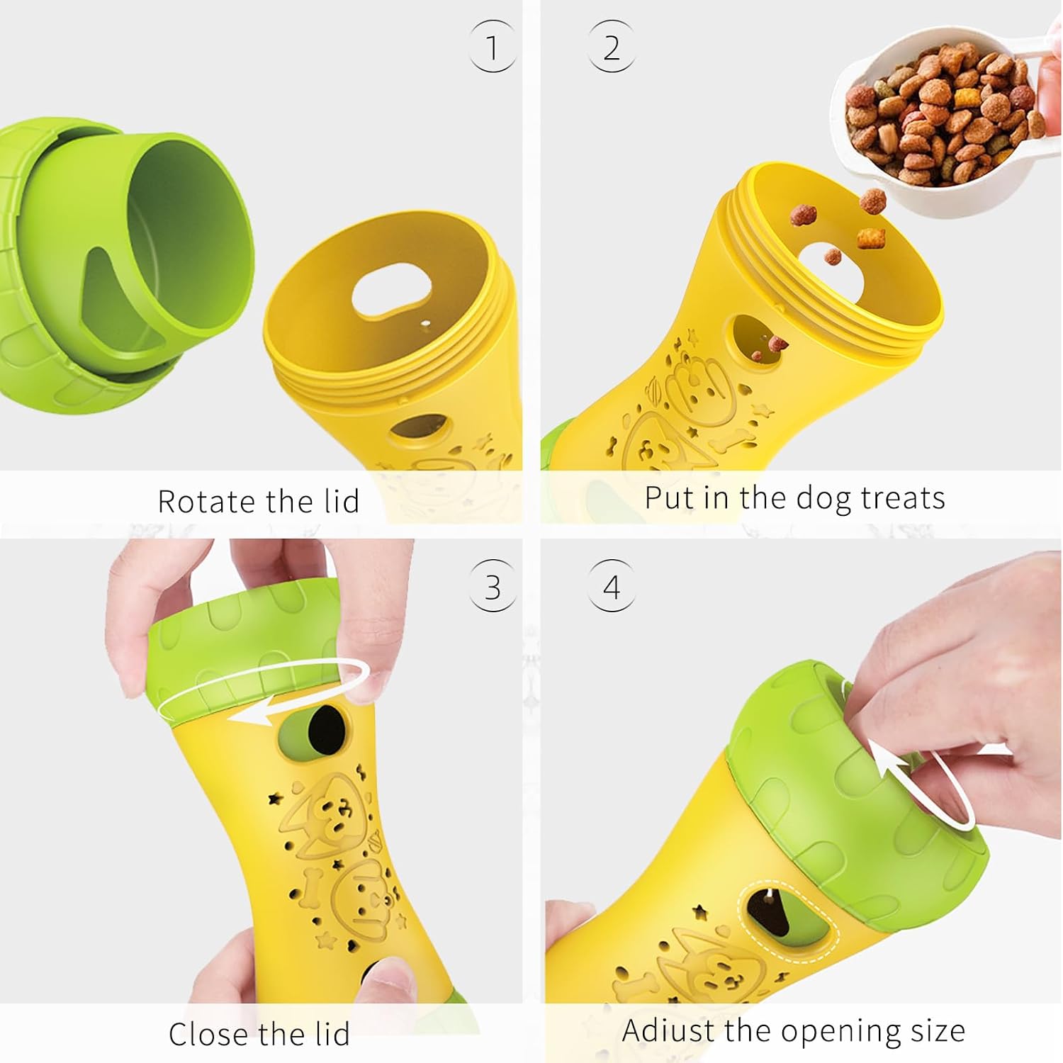 Thumbnail 6 de Interactive Dog Toys for Boredom: Treat Dispenser & Slow Feeder (Yellow) for Small/Medium Dogs