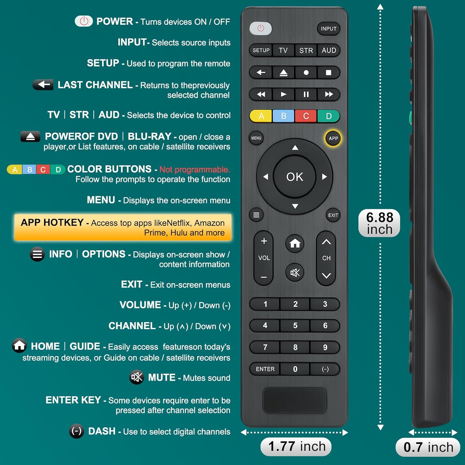 Thumbnail 6 de Télécommande universelle TV pour Samsung, LG, Sony, TCL, Hisense et plus