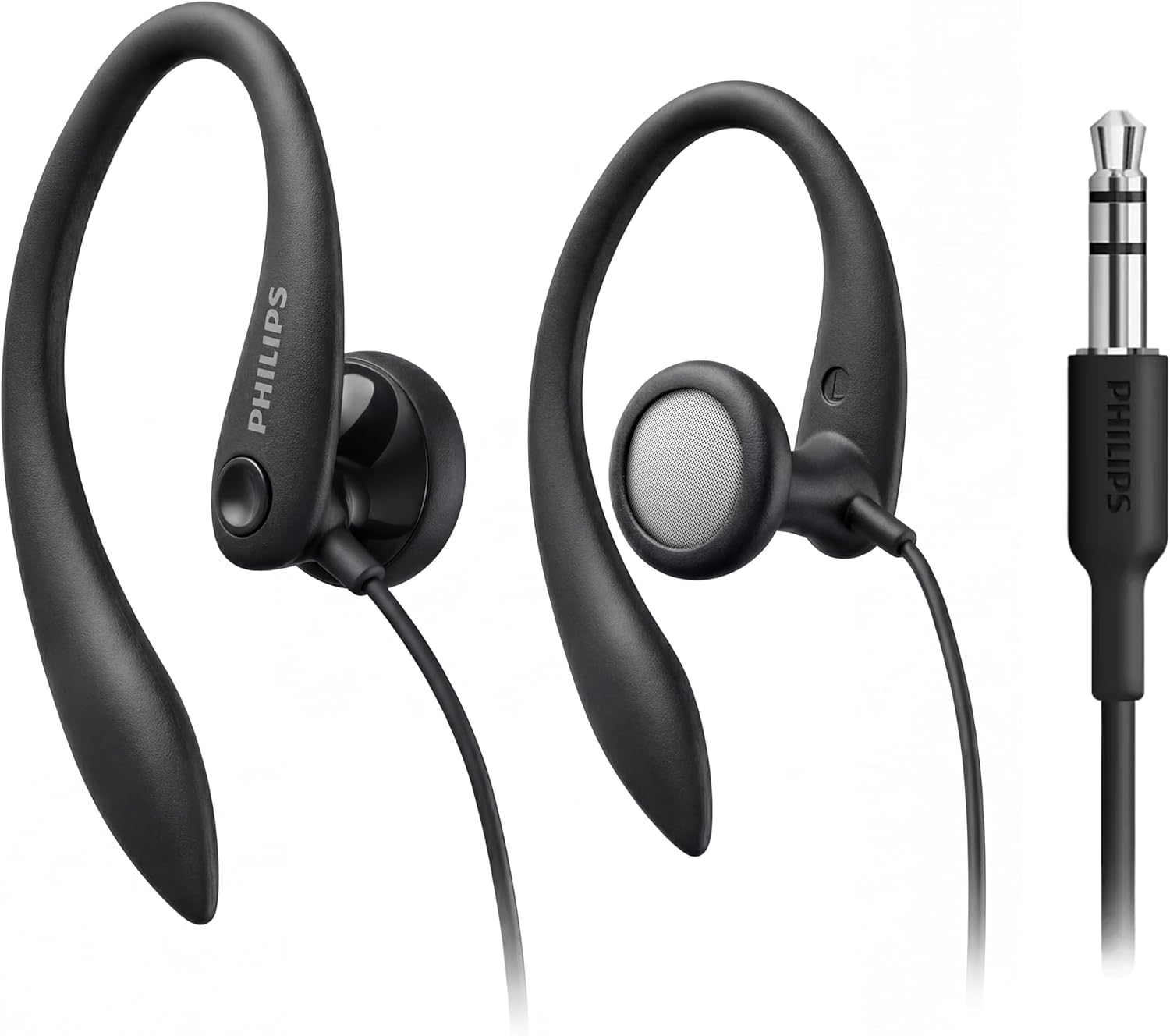 Detalle de Philips SHS3200BK Flexible Earhook Headphones, Black