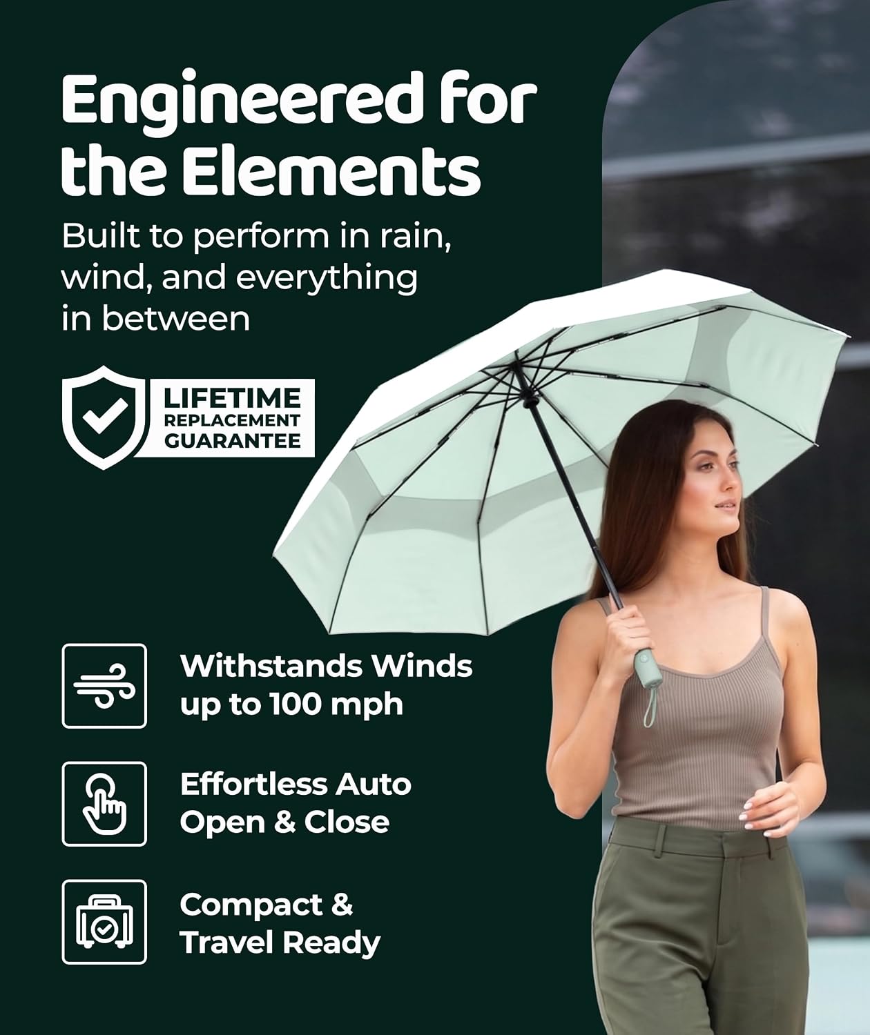 Thumbnail 1 de REPEL Windproof Travel Umbrella: Strong, Compact & Ready for 85 MPH Winds