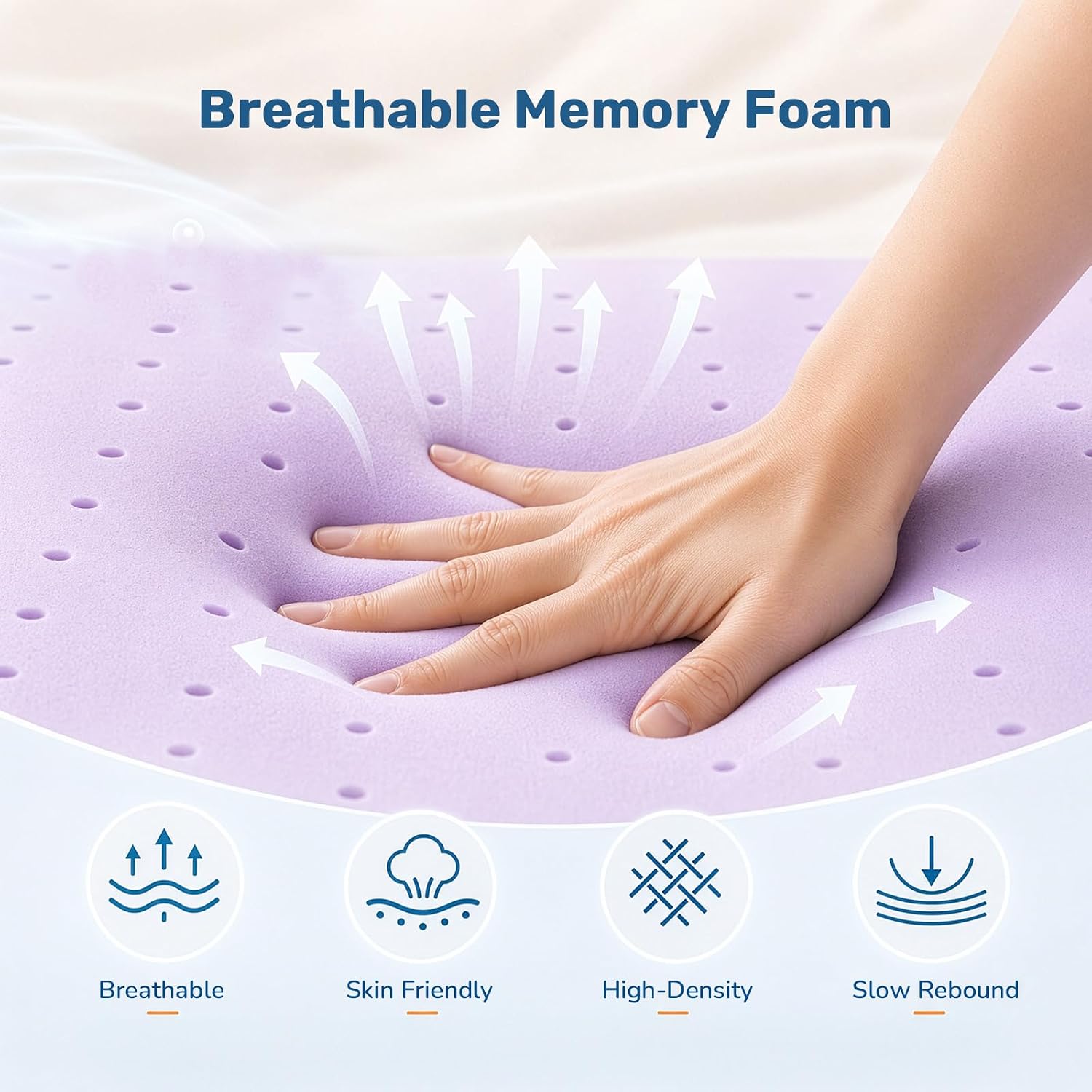 Detalle 1 de Sweetcrispy Memory Foam Mattress Topper 1.5-Inch