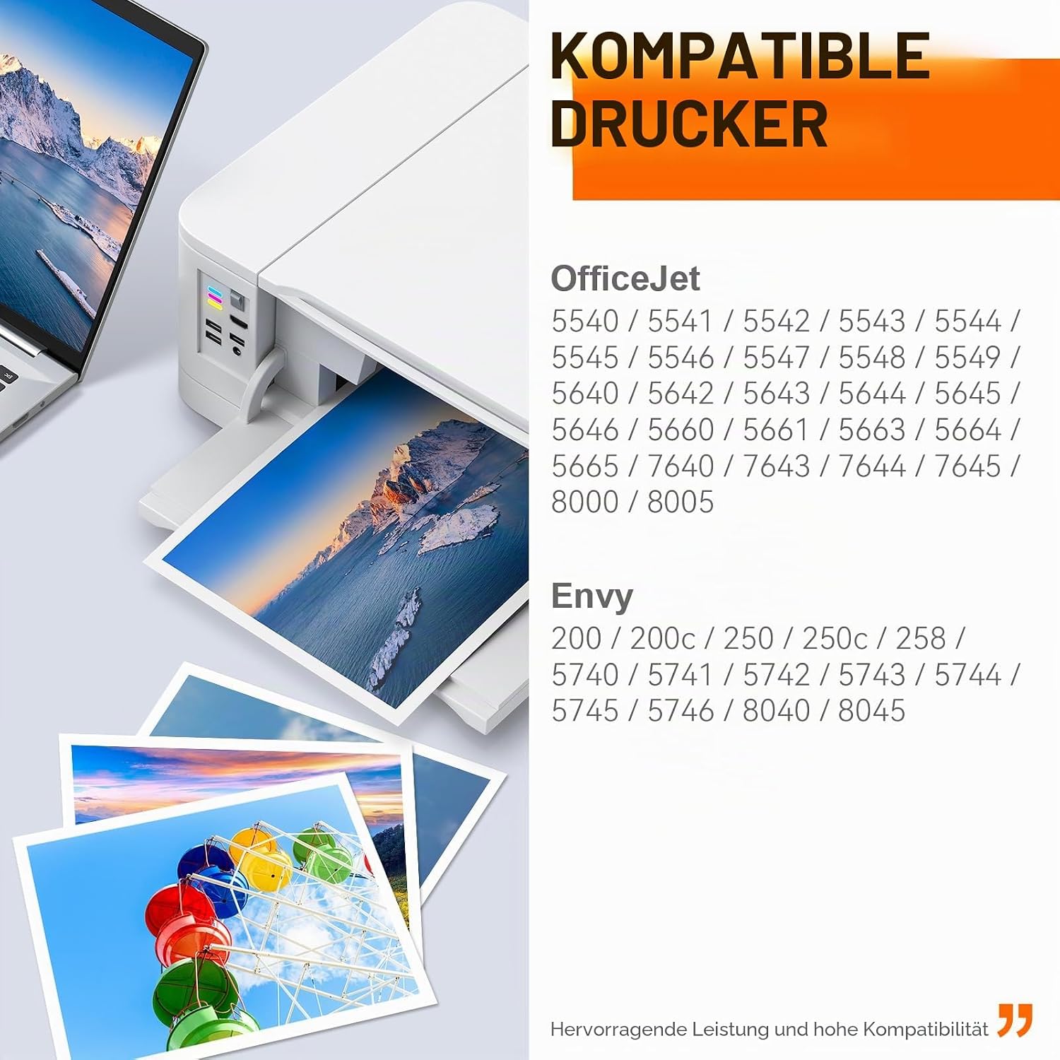 Detalle de 62 XL Druckerpatronen Multipack – kompatible Schwarz- und Farbpatronen für HP 62 (XL)