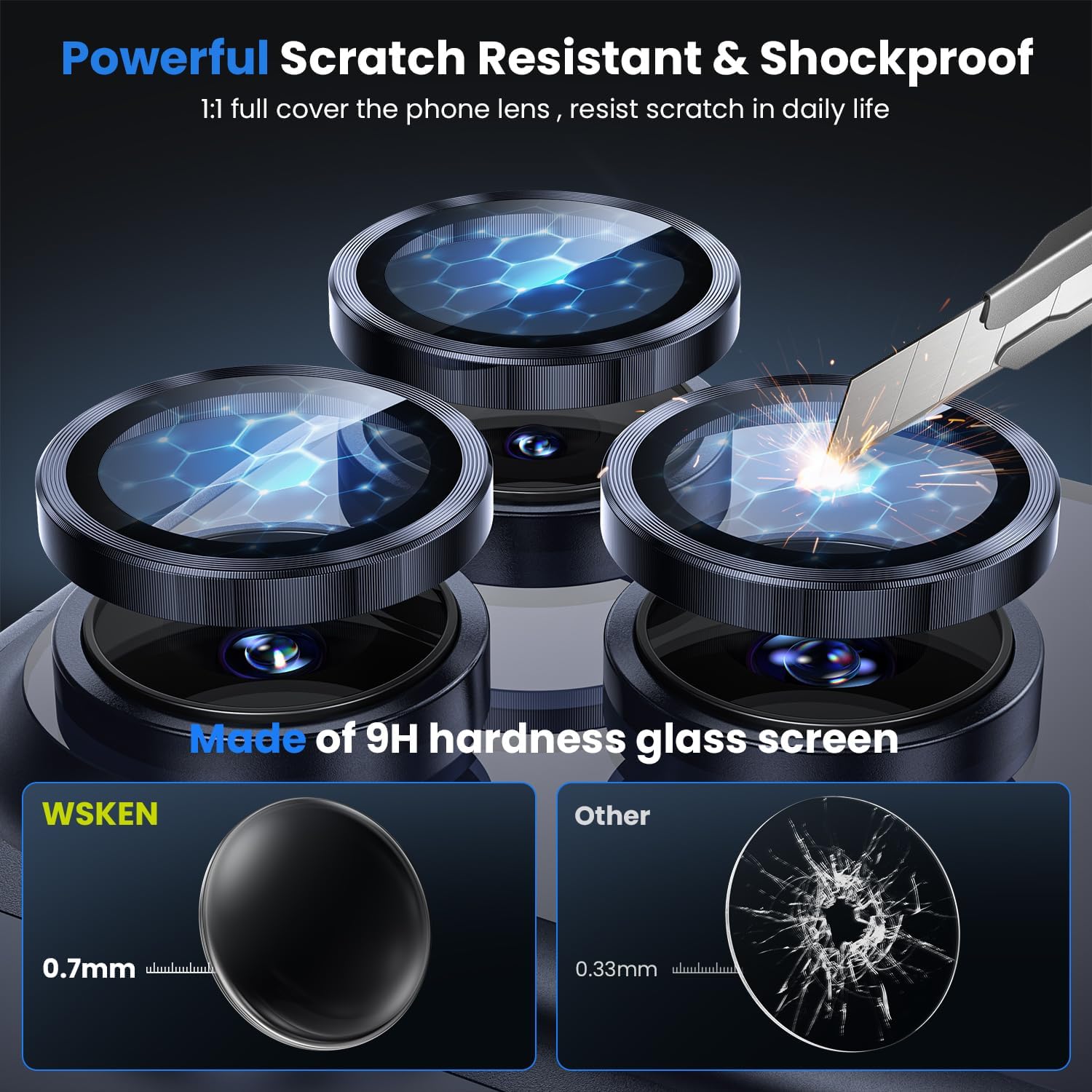 Thumbnail 2 de WSKEN iPhone 17 Pro Camera Lens Protector 9H