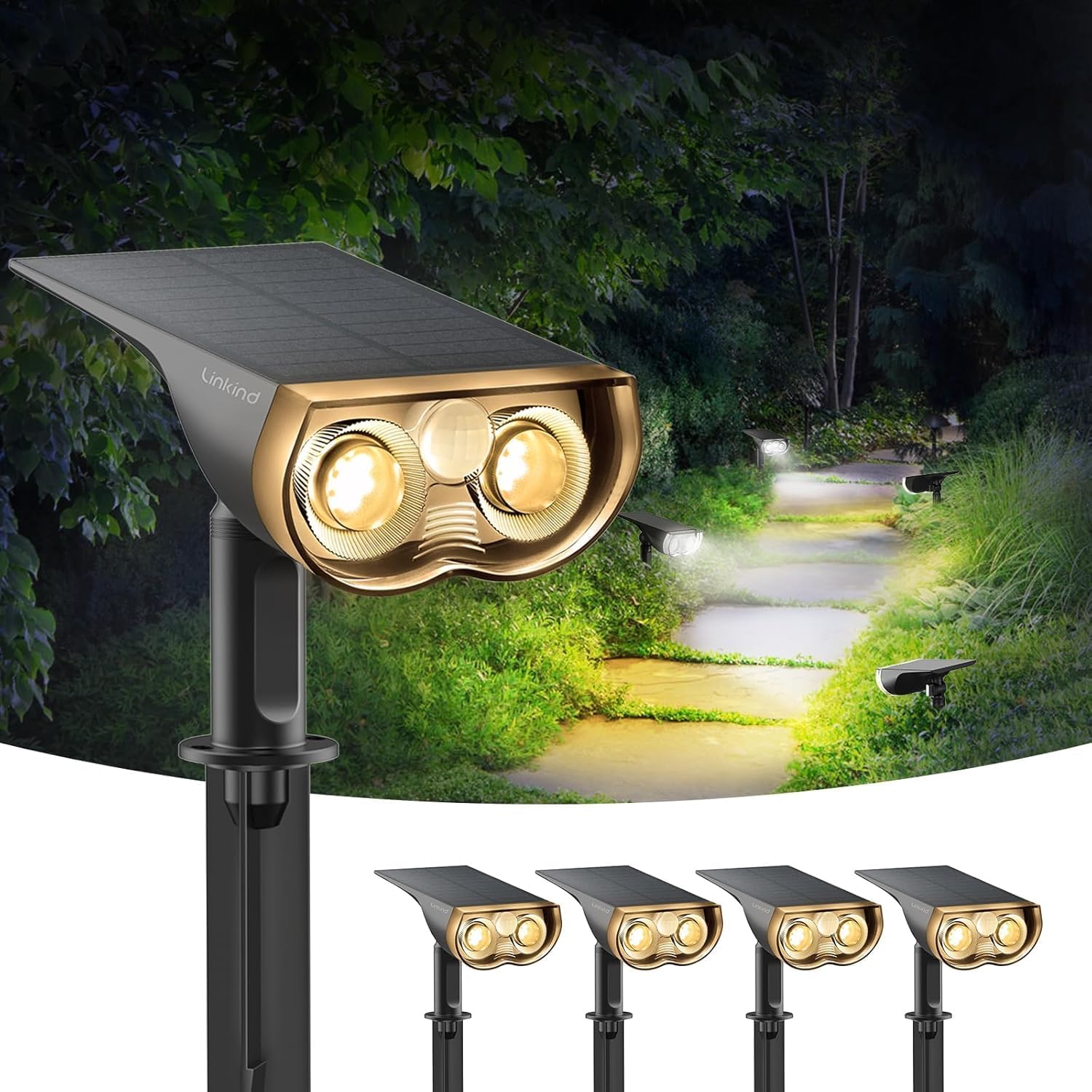 Linkind Lampe Solaire 1000LM détecteur