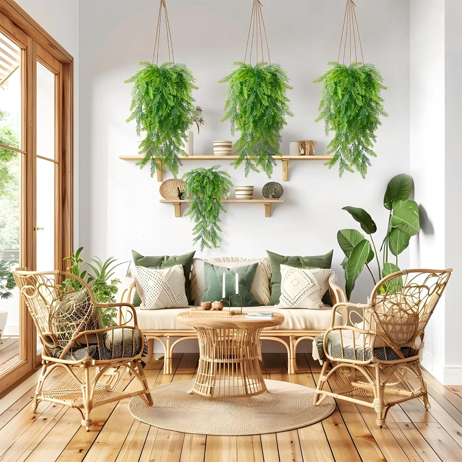 Thumbnail 3 de Plantes artificielles tombantes fougère 8 pièces