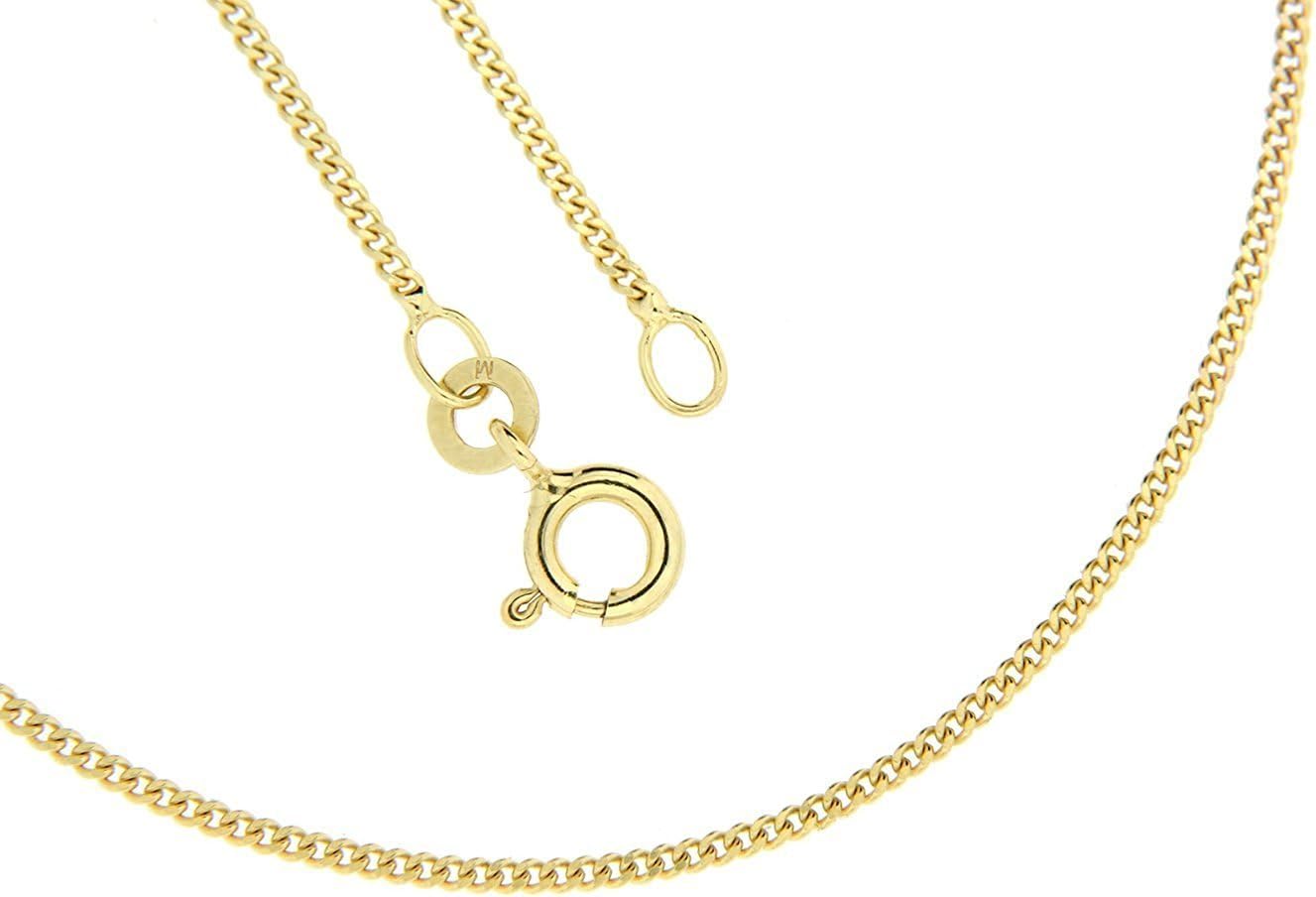 Detalle de Raffinata catena a maglia barbazzale in oro giallo 18 carati, larghezza 1 mm, lunghezza a scelta