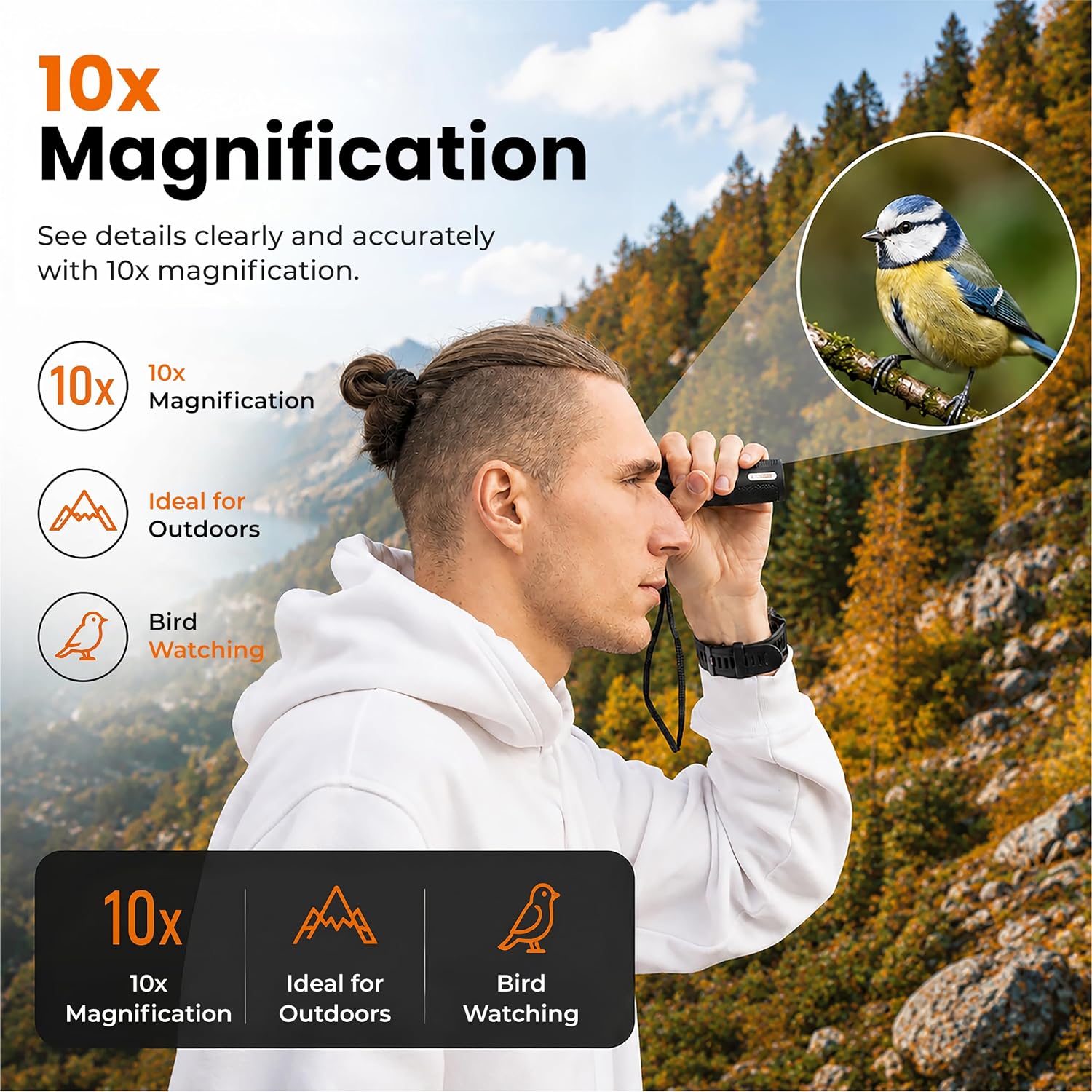 Detalle 2 de Technaxx TX-176 10x25 monocular for hiking, hunting, travel and bird watching