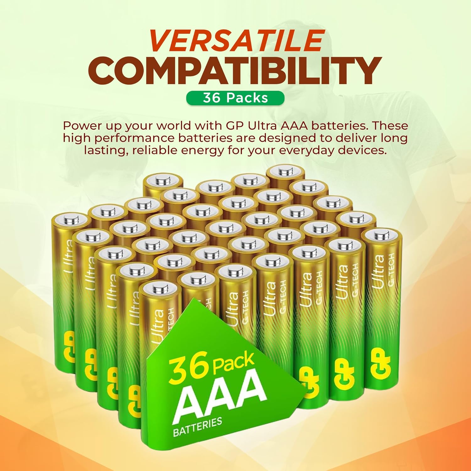Detalle de GP Ultra Alkaline AAA Batteries – 36 Pack with Long-Lasting Power