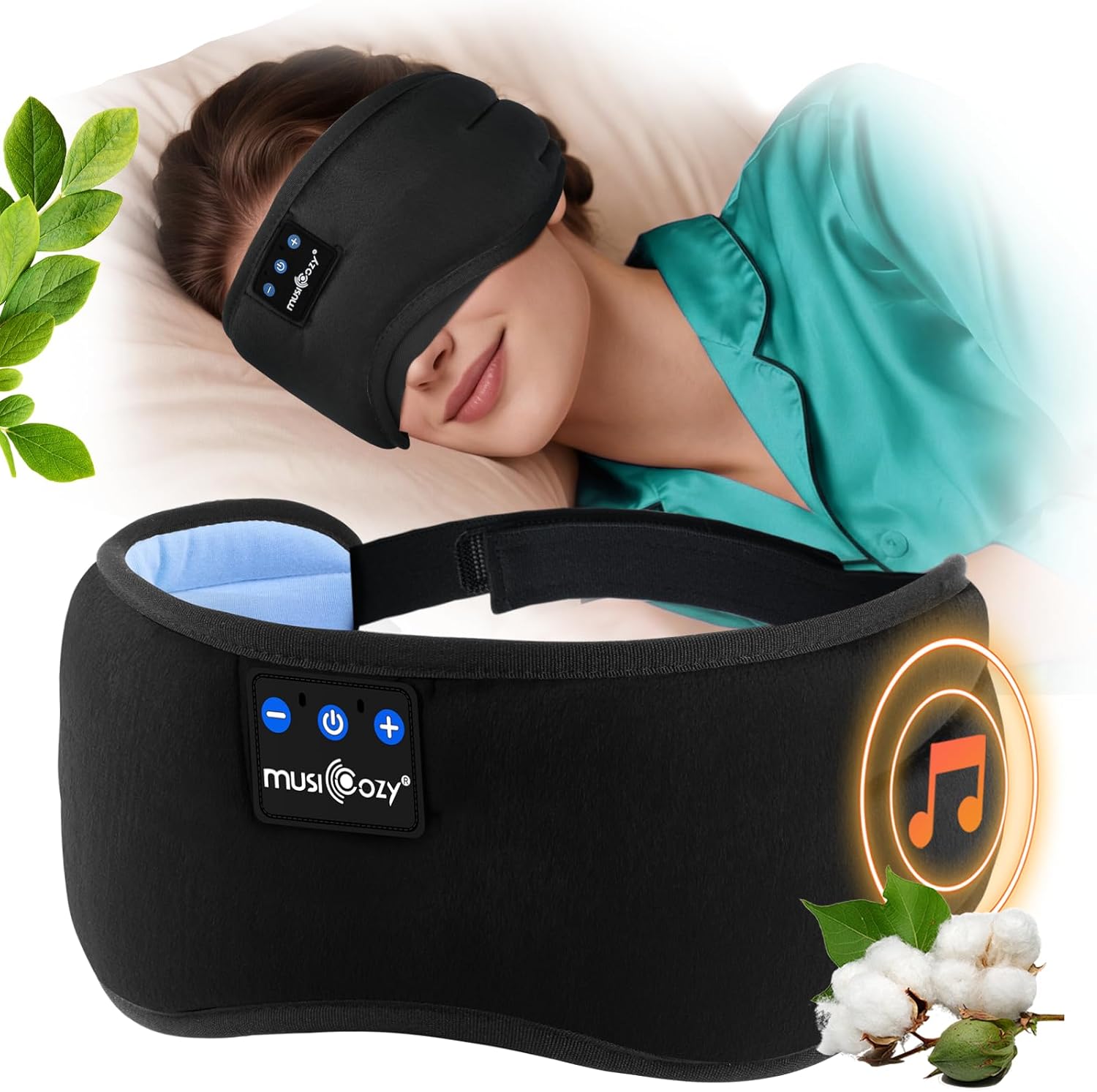 Detalle de MUSICOZY Bluetooth Sleep Mask with 16H playtime