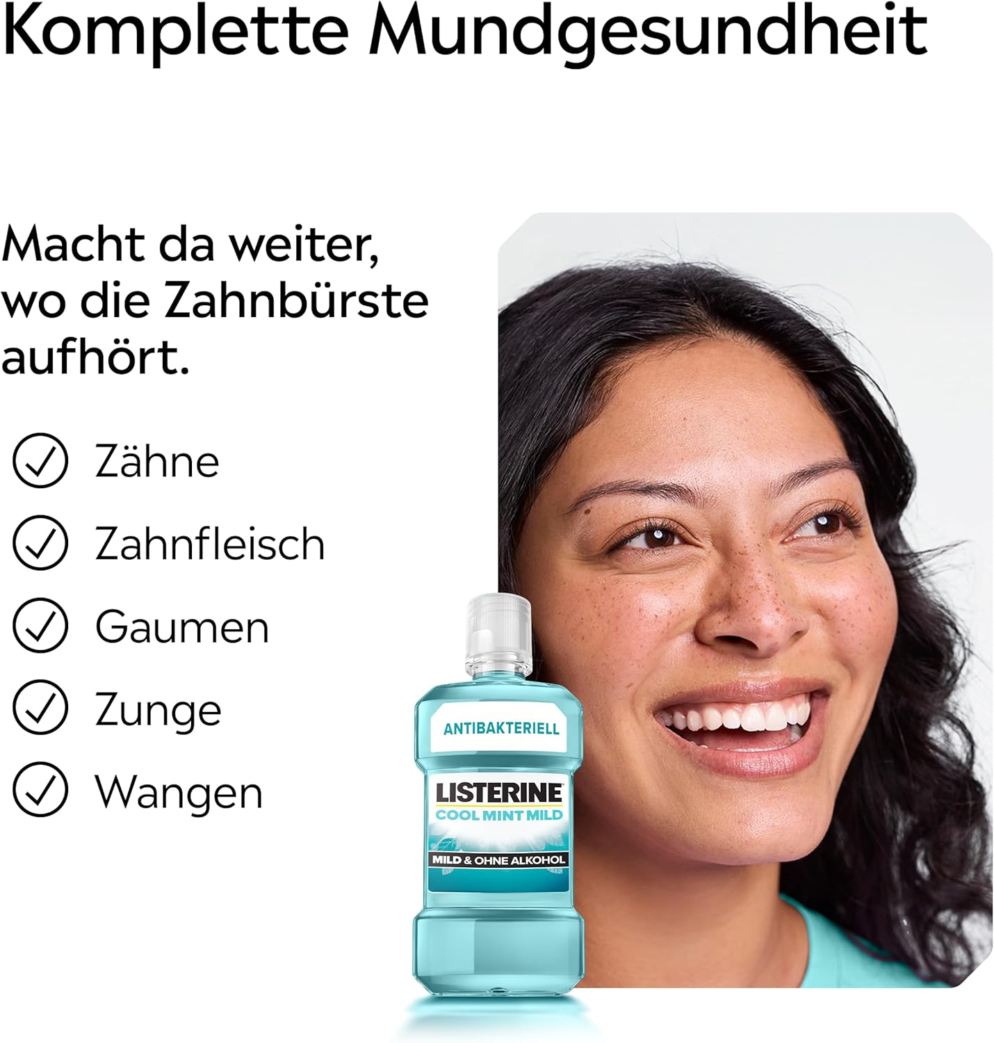 Thumbnail 5 de LISTERINE Cool Mint Mild (4 x 750 ml) – antibakterielle alkoholfreie Mundspülung gegen Zahnbelag und Mundgeruch