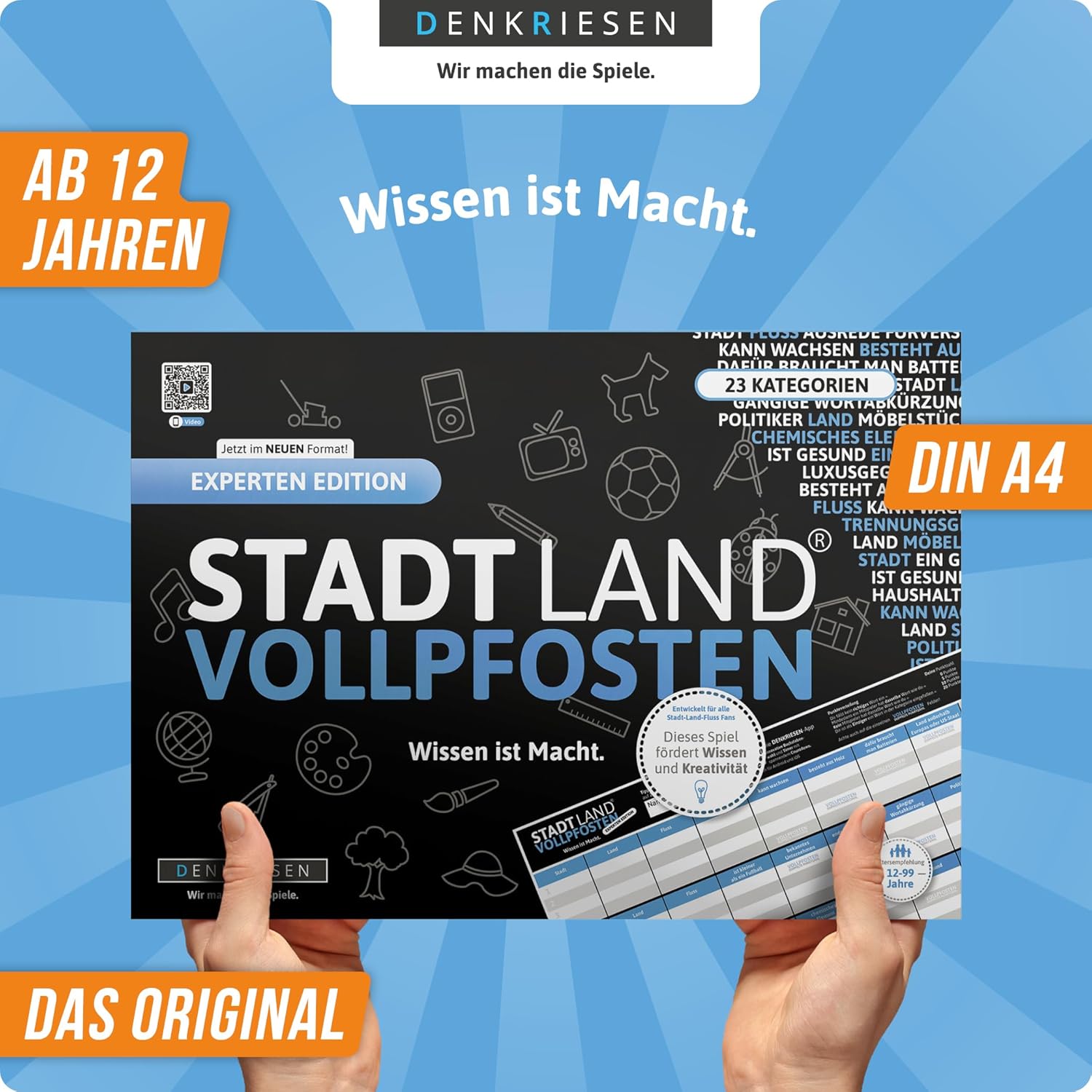 Thumbnail 1 de DENKRIESEN – Stadt Land VOLLPFOSTEN® Experten Edition (A4, 50 Blatt) – Wissen ist Macht