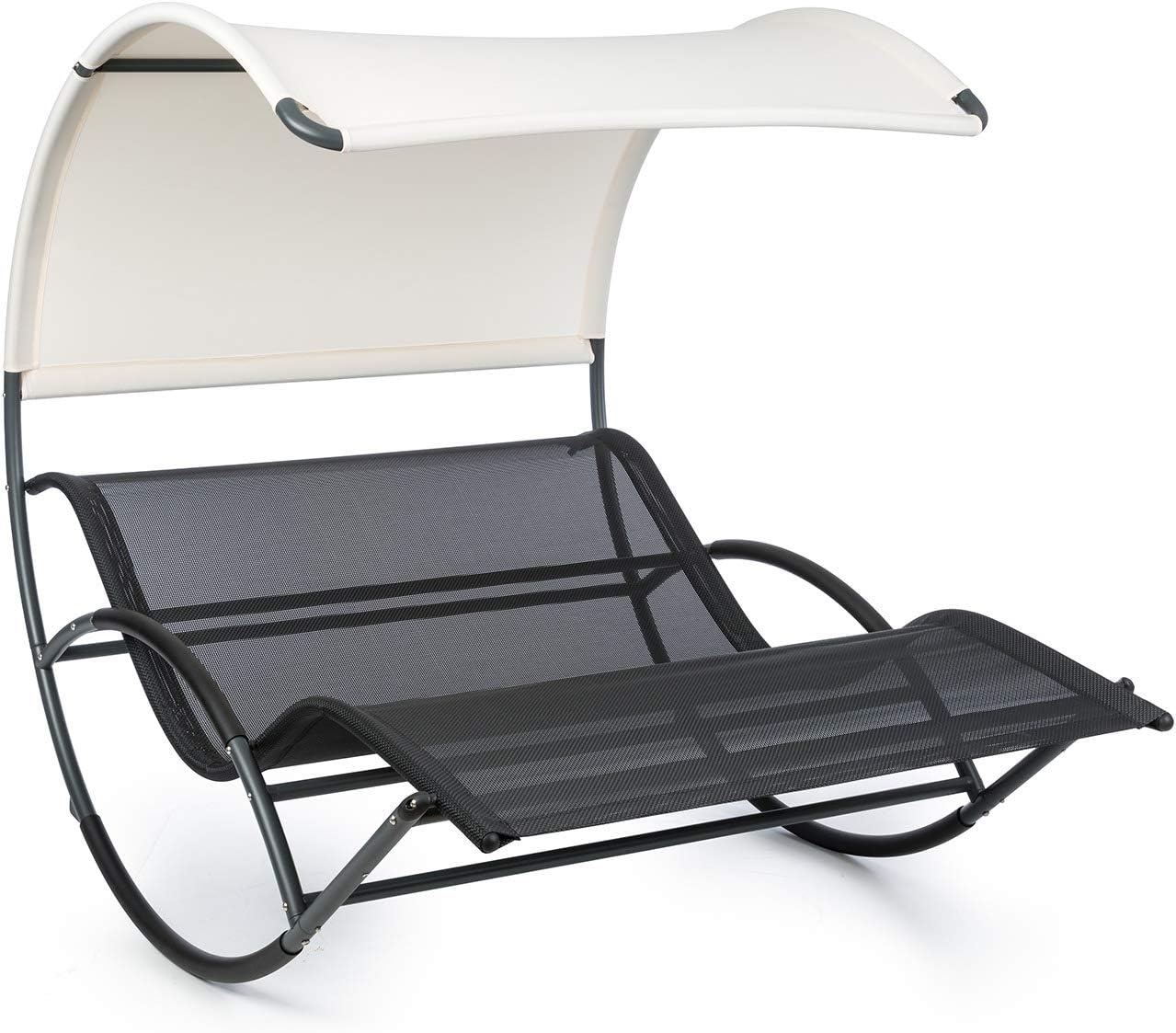 Detalle de blumfeldt The Big Easy 10032240 – leżak bujany z dachem UV, do 350 kg