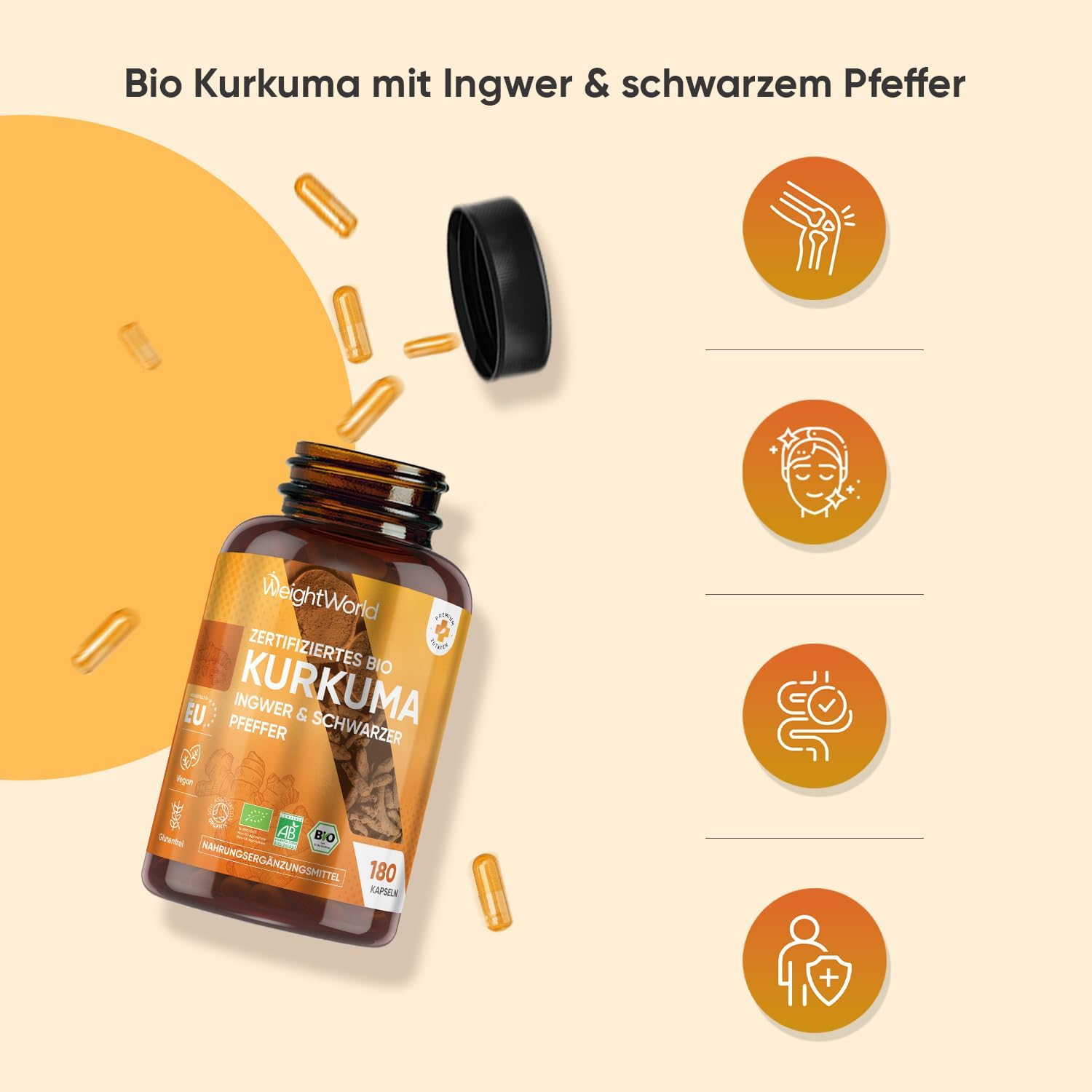Thumbnail 6 de WeightWorld Kurkuma Kapseln 180 Stk 💊