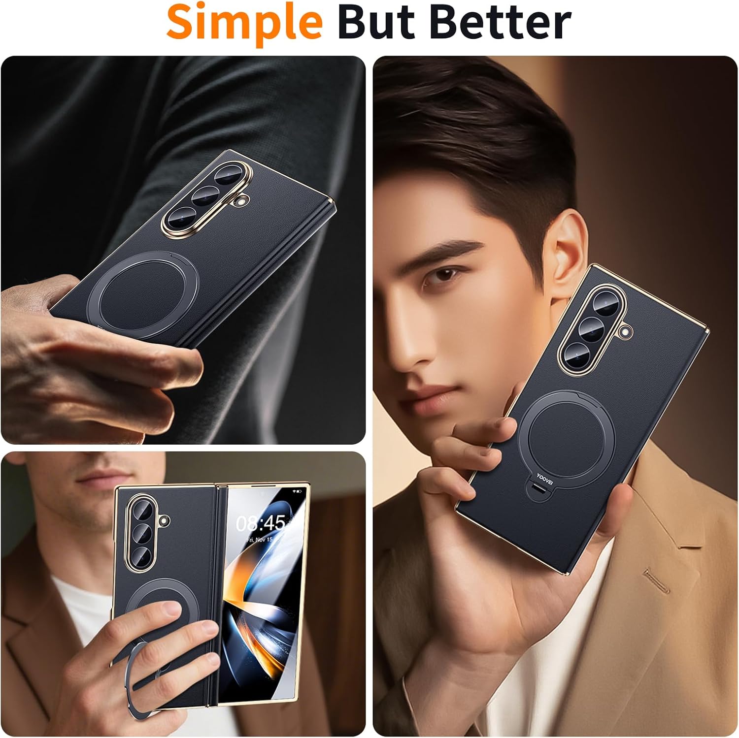 Thumbnail 6 de YOOVEI Samsung Galaxy Z Fold 7 leather case with hinge protection