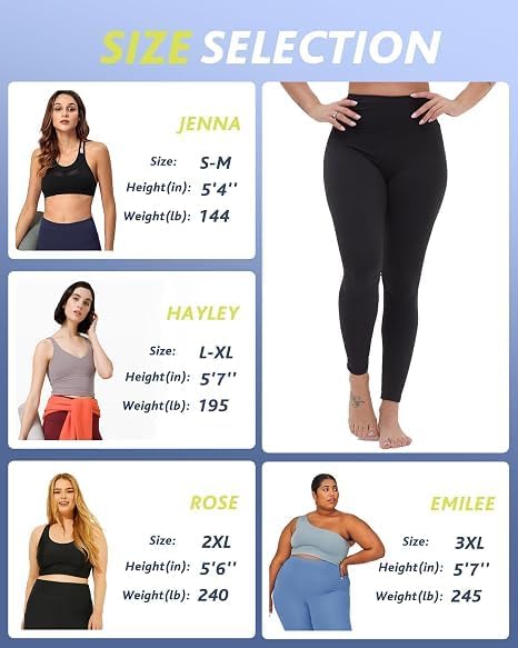 Detalle 1 de CAMPSNAIL Women's Leggings, 4-Pack High-Waisted Black Pants with Pockets