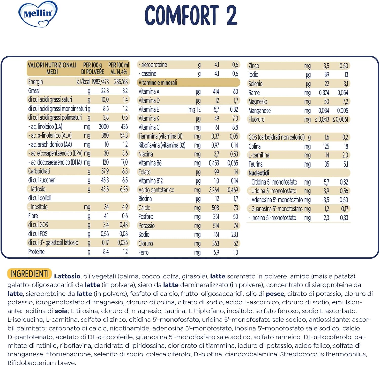 Thumbnail 1 de Mellin Comfort 2 – Latte di Proseguimento in Polvere dal 6° al 12° mese, 800 g