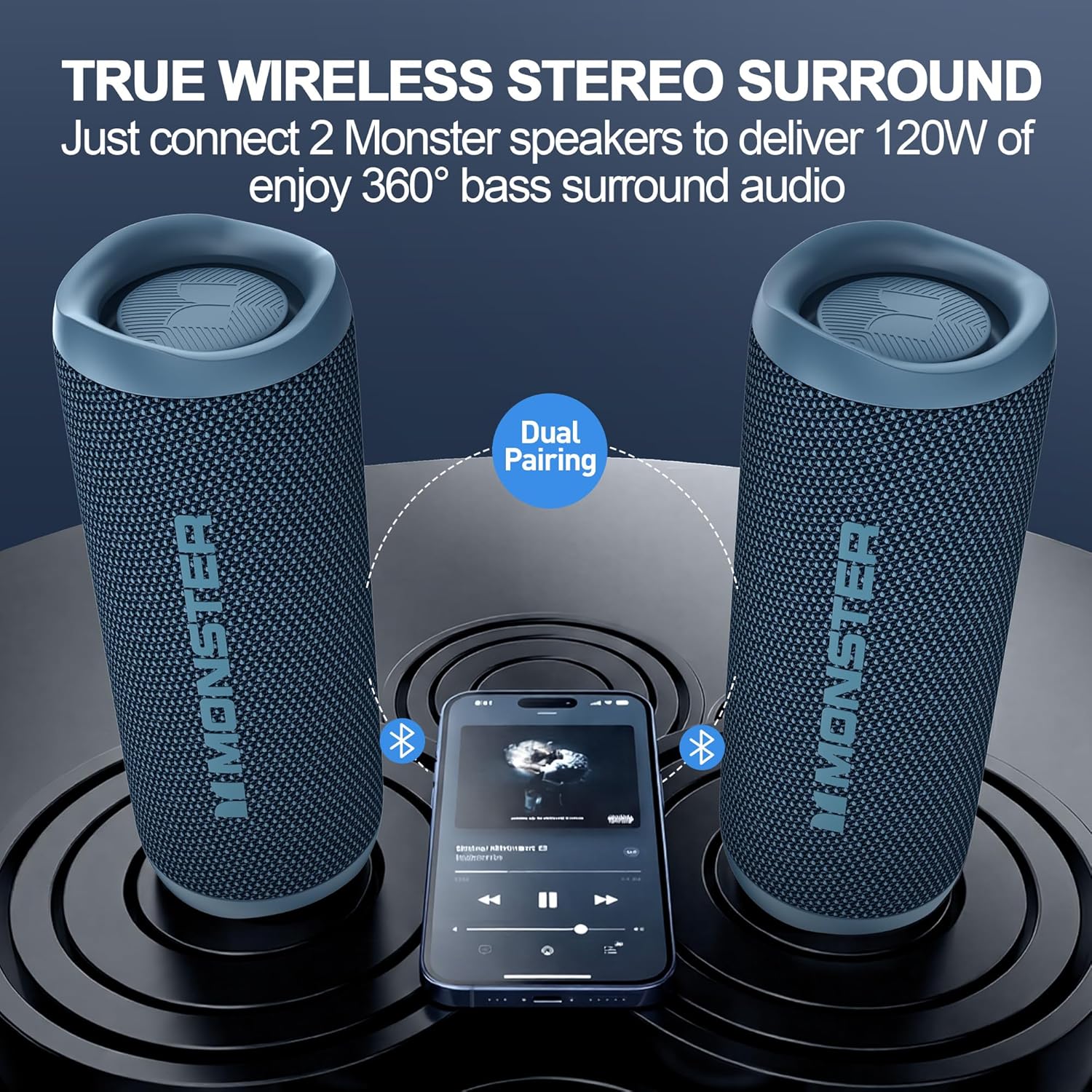 Thumbnail 2 de Monster S620 Bluetooth Speaker (S620) — 60W Portable Outdoor IPX8, Bluetooth 5.4 & True Wireless Stereo