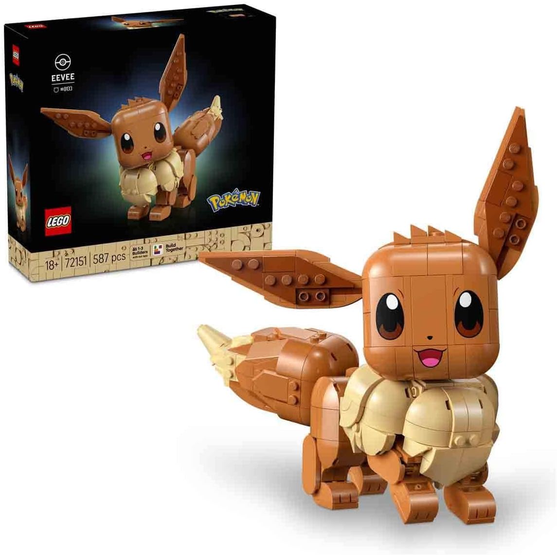 Detalle de LEGO 72151 Pokémon Eevee Building Set, 587 Pieces with Posable Features