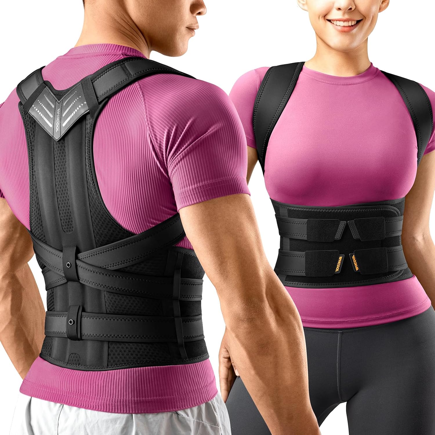 Detalle de WHCOOL Posture Corrector 2‑in‑1 Back Brace (XL)