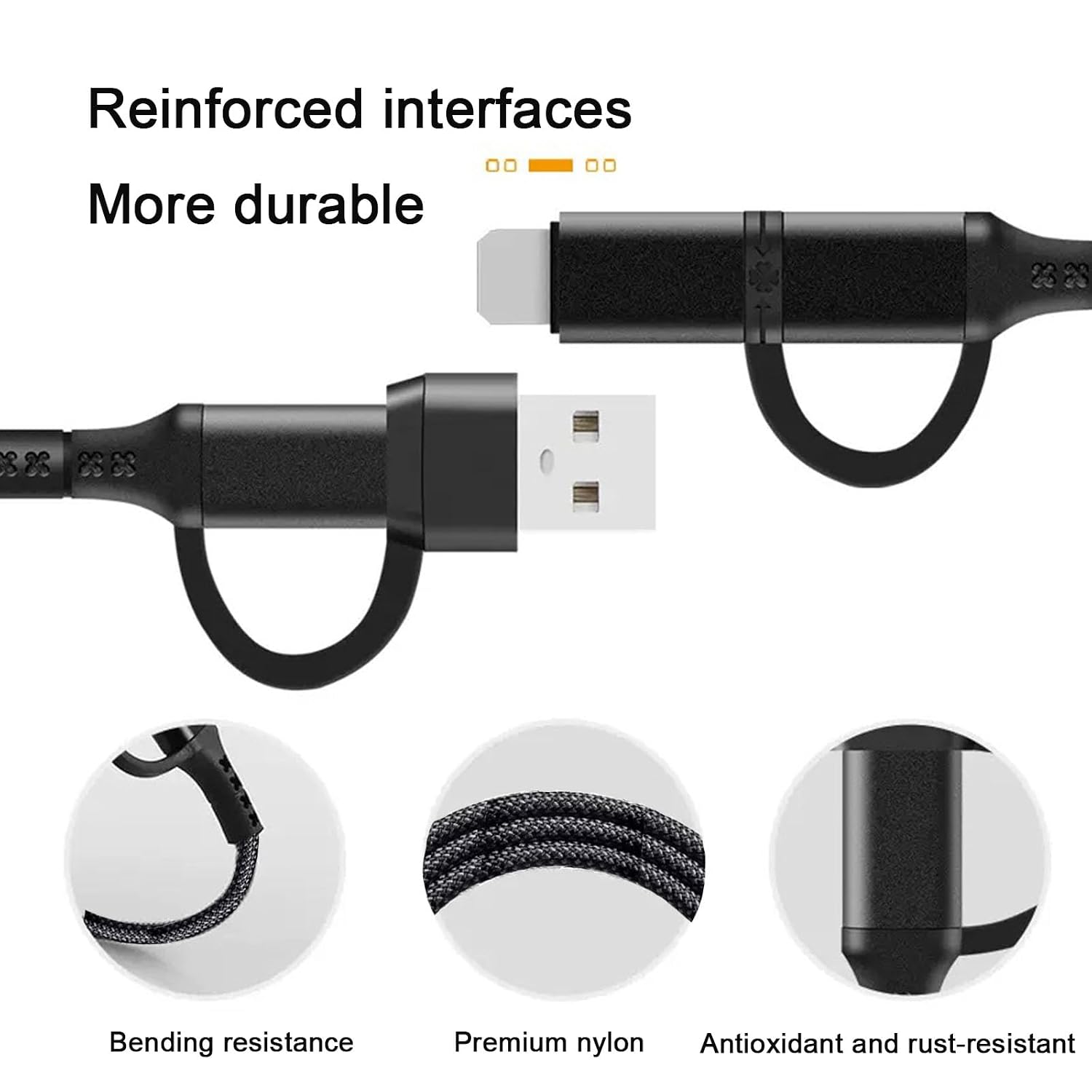 Thumbnail 6 de Multi Charger Cable 4 in 1: Fast Charging, 60W, 1.2m – USB A/USB C Universal Cable