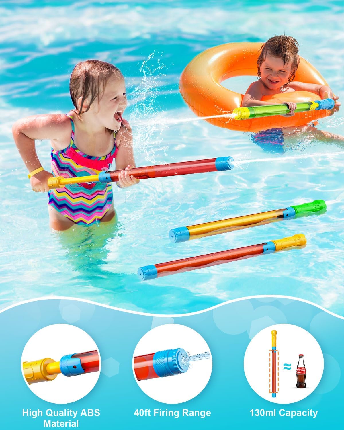 Detalle de LQYoyz 24 PCS Water Soaker Blaster – 16.5" Bulk Squirt Gun Set