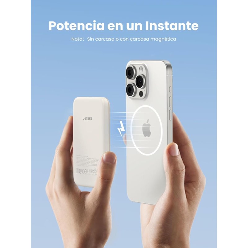Detalle 2 de Ugreen PowerBank 5.000 mAh con carga inalámbrica MagSafe