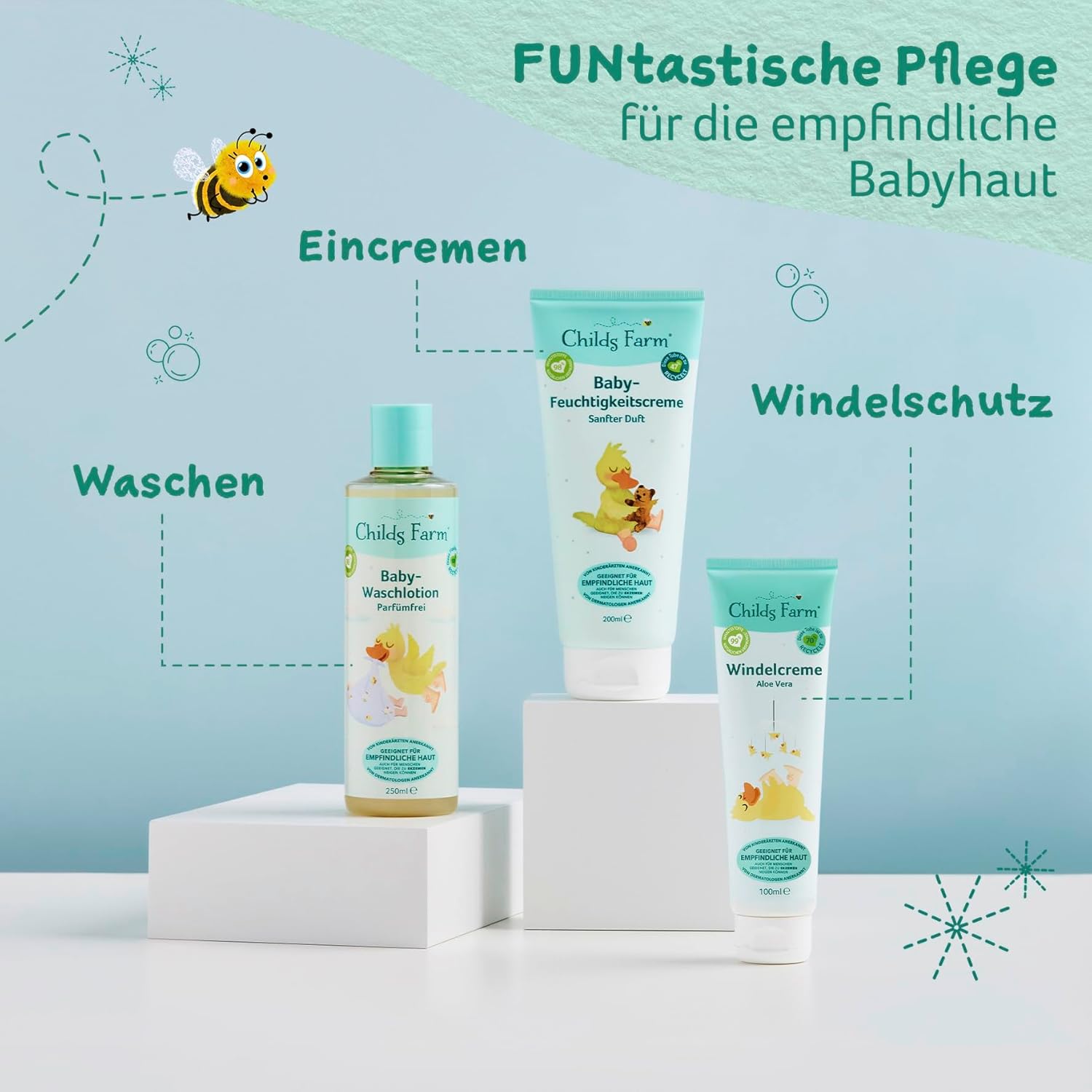 Thumbnail 6 de Childs Farm Baby-Feuchtigkeitscreme (200 ml) – leicht duftend für trockene, empfindliche & neurodermitisneigende Haut