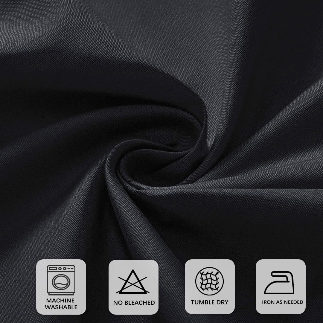 Thumbnail 3 de CKIKU 8-Pack 90-Inch Black Round Tablecloths (Washable Polyester, Wrinkle Resistant)