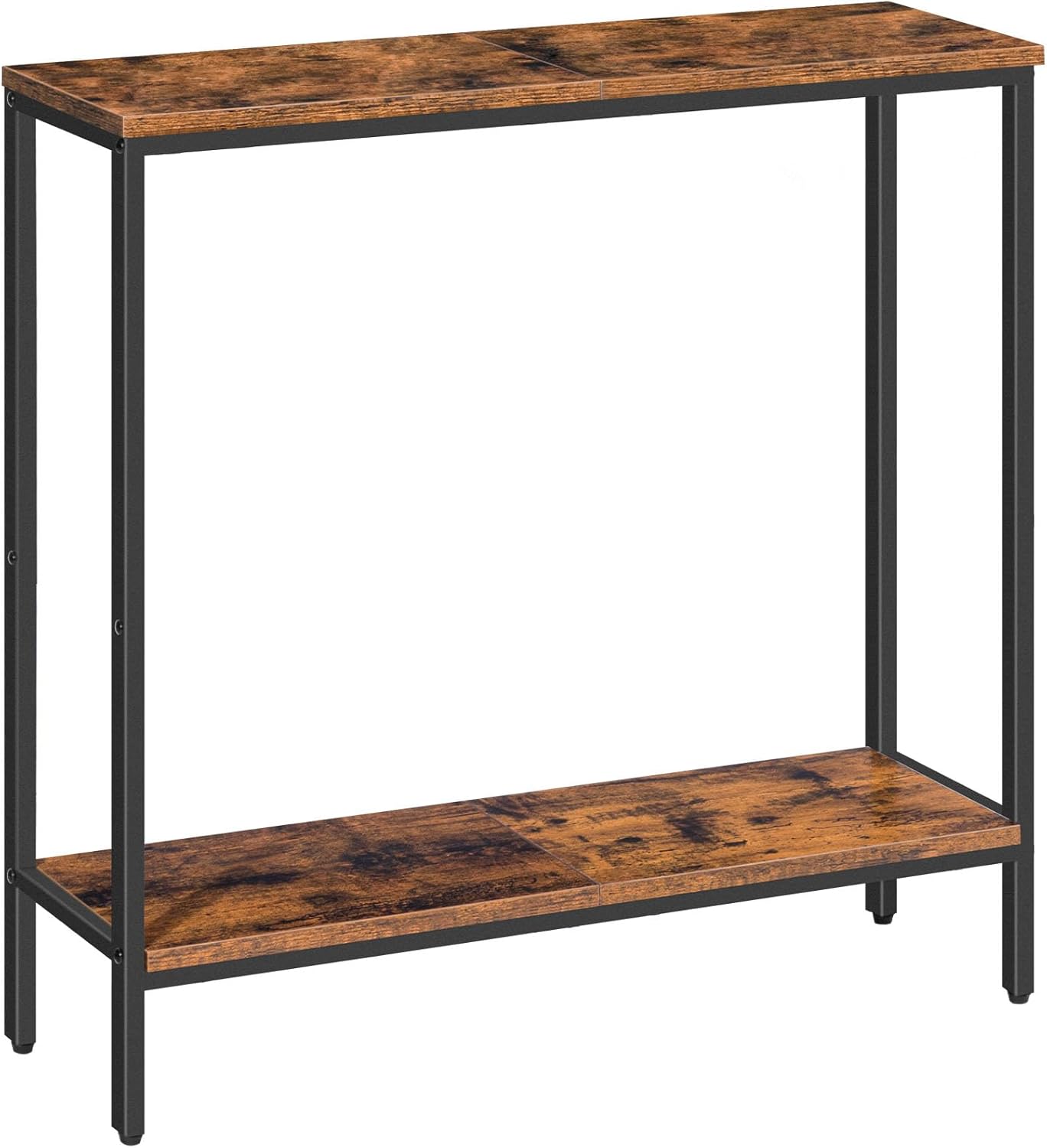Detalle de HOOBRO Slim Console Table with Shelf (EBF22XG01) – 2-Tier Narrow Hallway Table in Rustic Brown