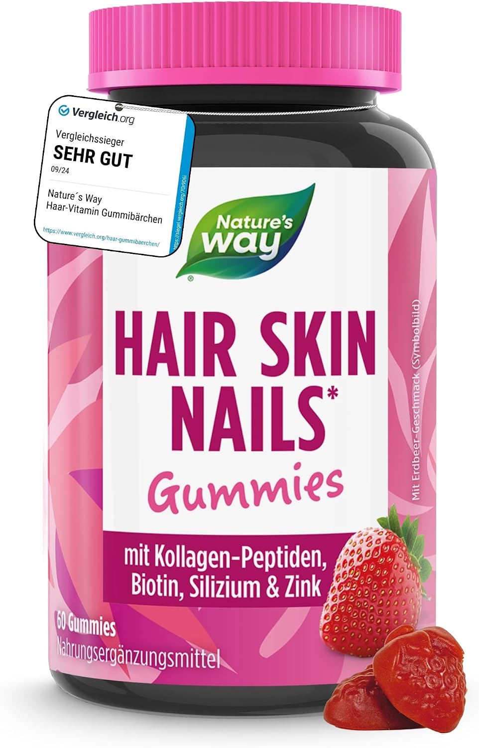Detalle de Biotin Gummibärchen 2500 µg (Hair Skin Nails Gummies) – laktosefrei, glutenfrei, 60 Stück