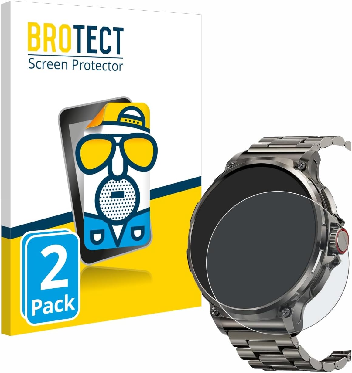 Detalle de brotect Anti-Glare Screen Protector for Tesofit 1.85" Round Smartwatch (2-Pack)