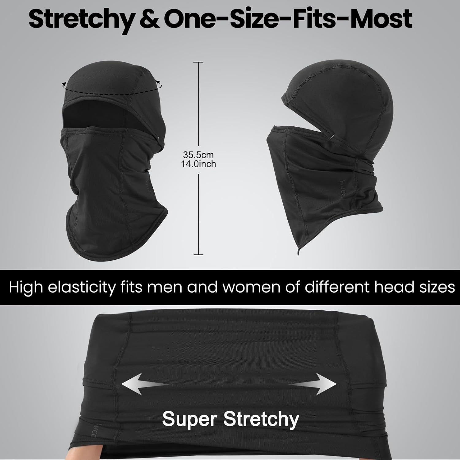 Detalle de Huccik Cagoule Chaude Hiver Coupe-Vent – Masque Visage polyvalent pour sport et outdoor
