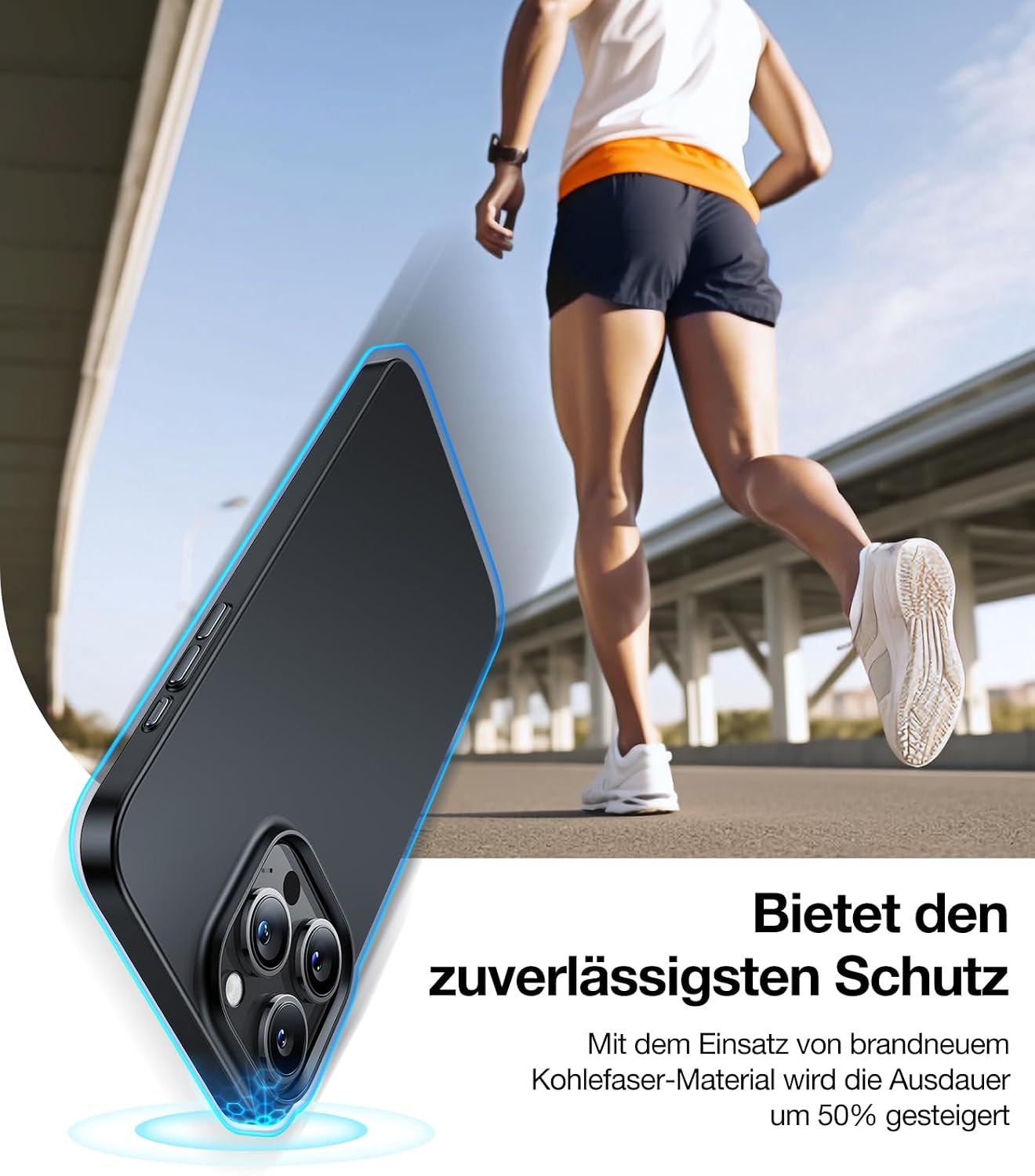 Detalle de TORRAS Ultra Dünn Hülle für iPhone 14 Pro mit MagSafe, 38 Magnete, samtiger Griff – Slim Schwarz