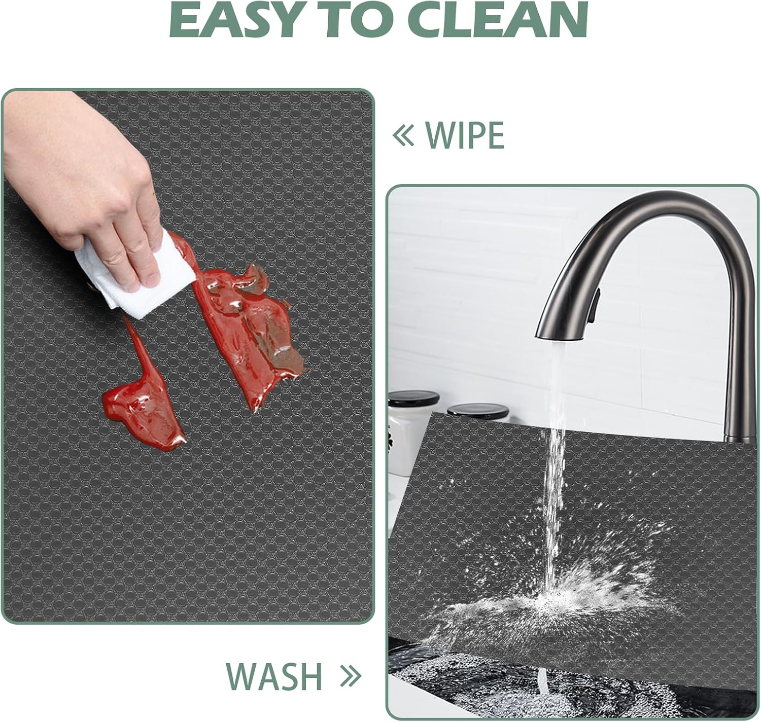Detalle de Origuuds Schubladenmatte aus EVA-Material – wasserdichte, rutschfeste Anti-Rutschmatte für Schränke und Kühlschrank, Grau, 30 cm x 600 cm