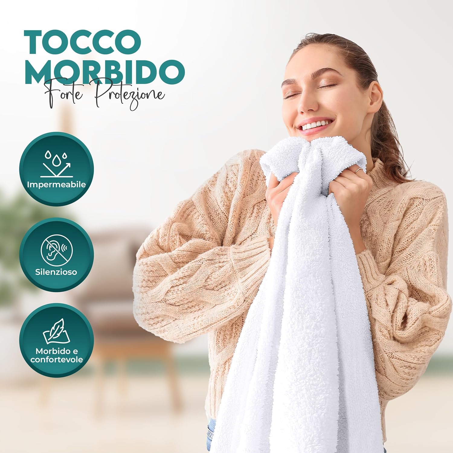 Thumbnail 5 de CopriMaterasso Singolo Impermeabile Utopia Bedding 90x190x40 cm – OEKO-TEX, lavabile, elastico tutto intorno