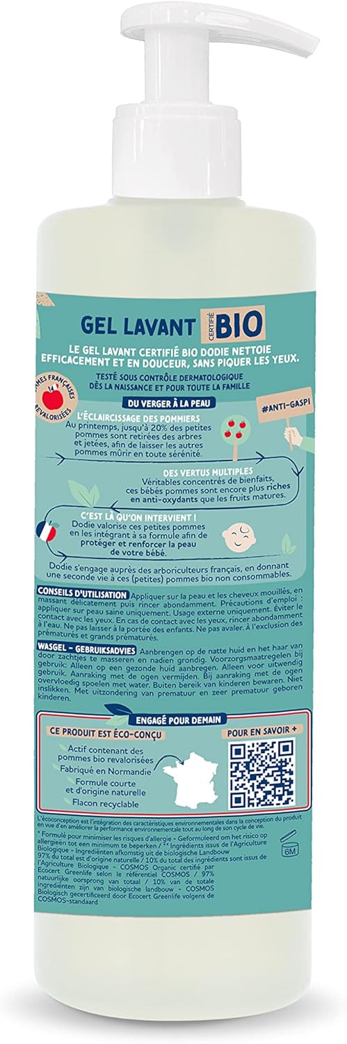 Detalle 2 de DODIE Gel Lavant Bio 400mL pour bébé