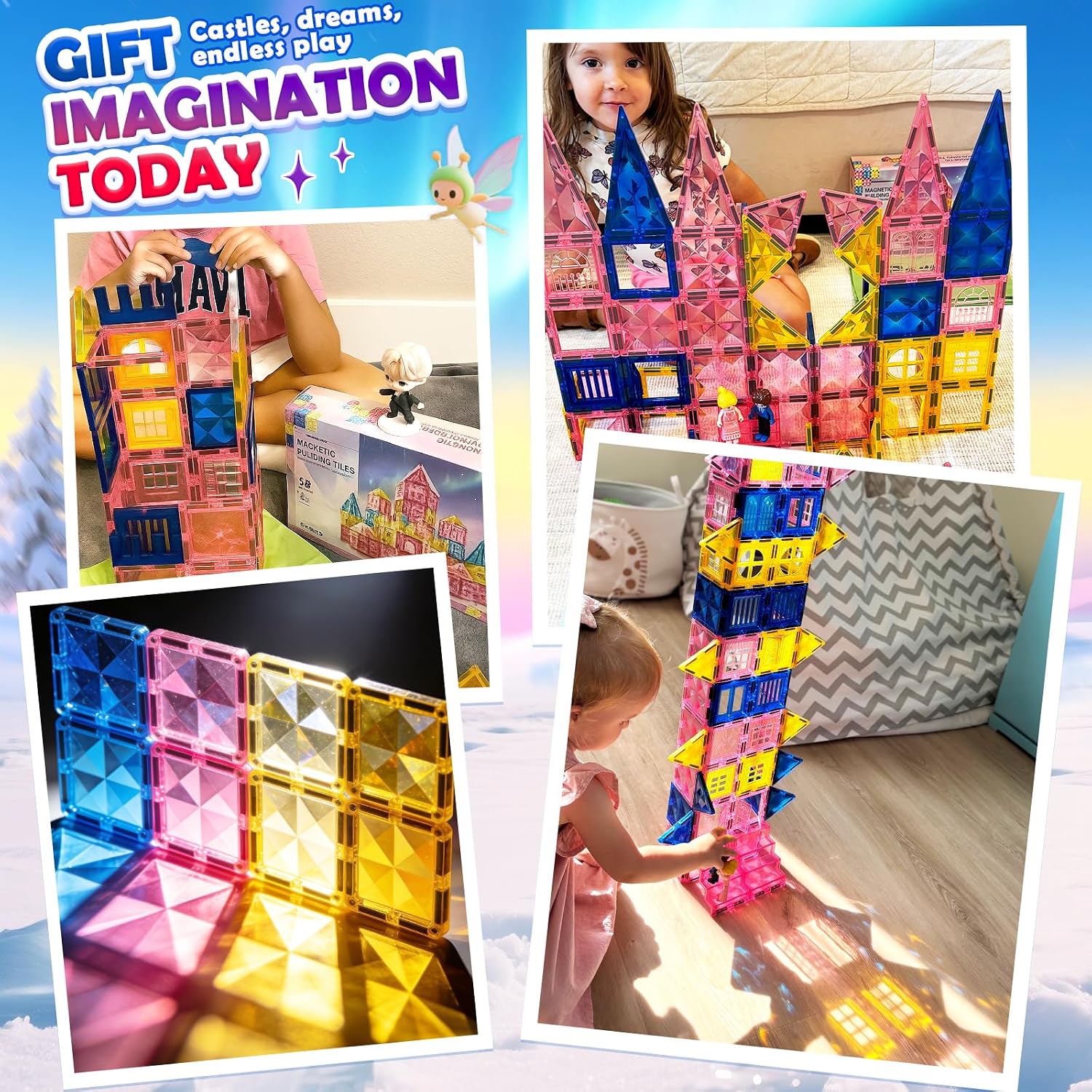 Detalle 2 de Soyee Diamond Magnetic Tiles Princess Castle Set
