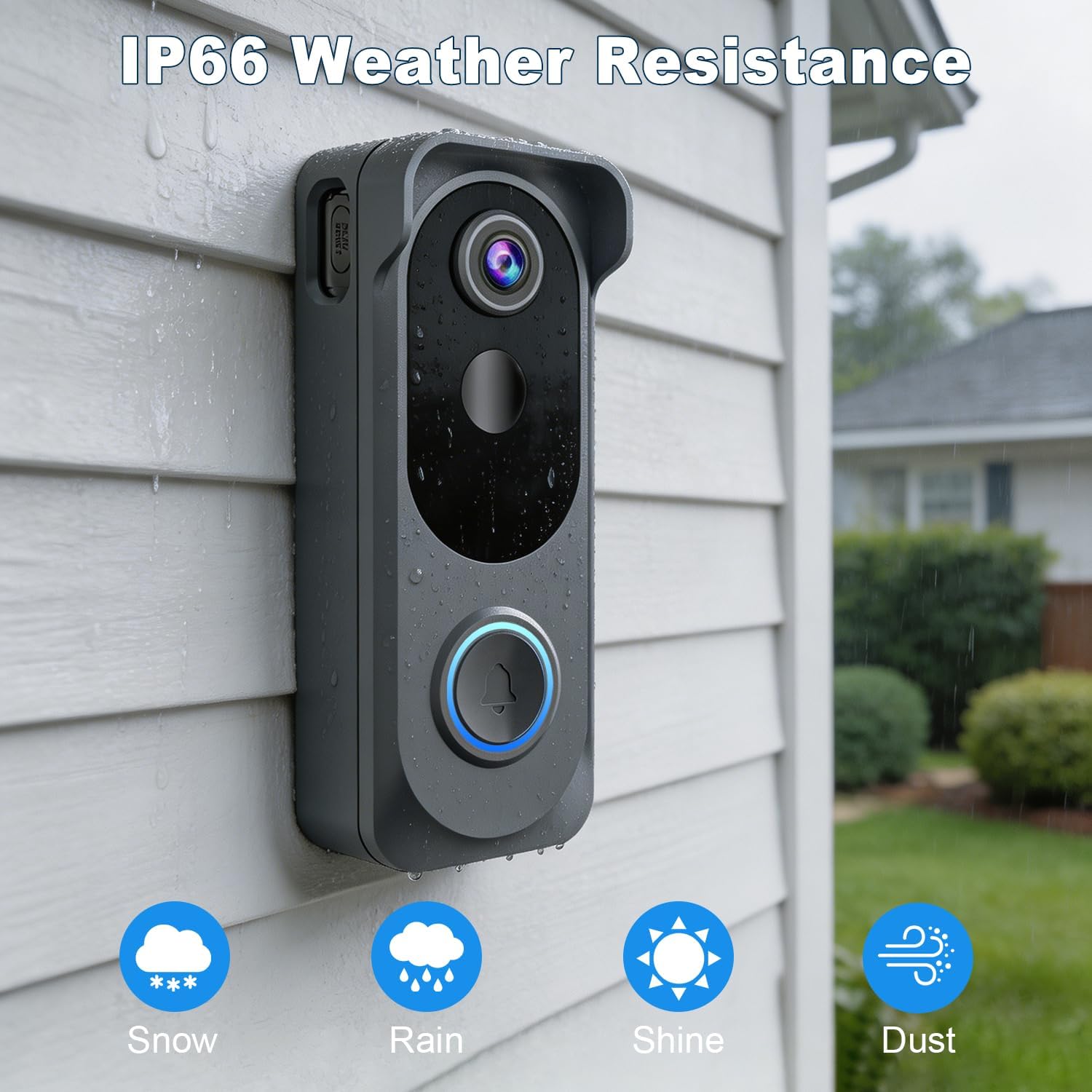 Thumbnail 5 de Video Doorbell Wireless Camera: 2K HD, Battery-Powered, IP66, with AI Motion & Alexa Compatibility