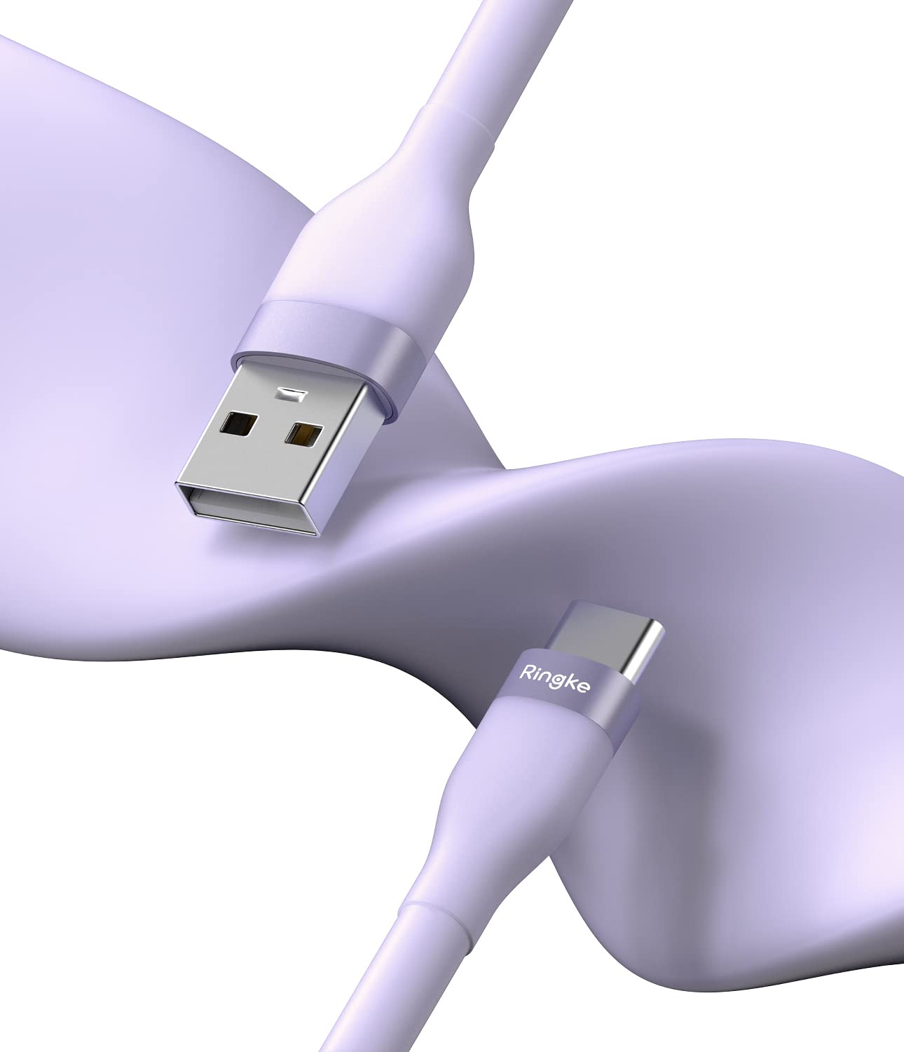 Detalle de Ringke Fast Charging Pastel Cable 2M / 12W – USB C to USB A, Purple