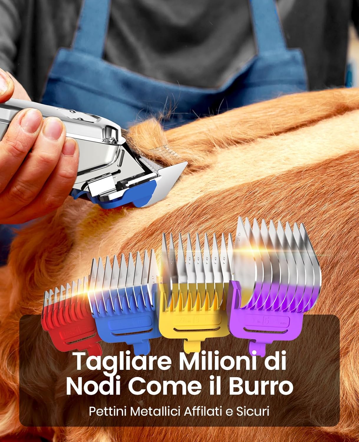Detalle 2 de Oneisall Tosatrice per cani professionale senza fili: tagli precisi, silenziosa e ricaricabile